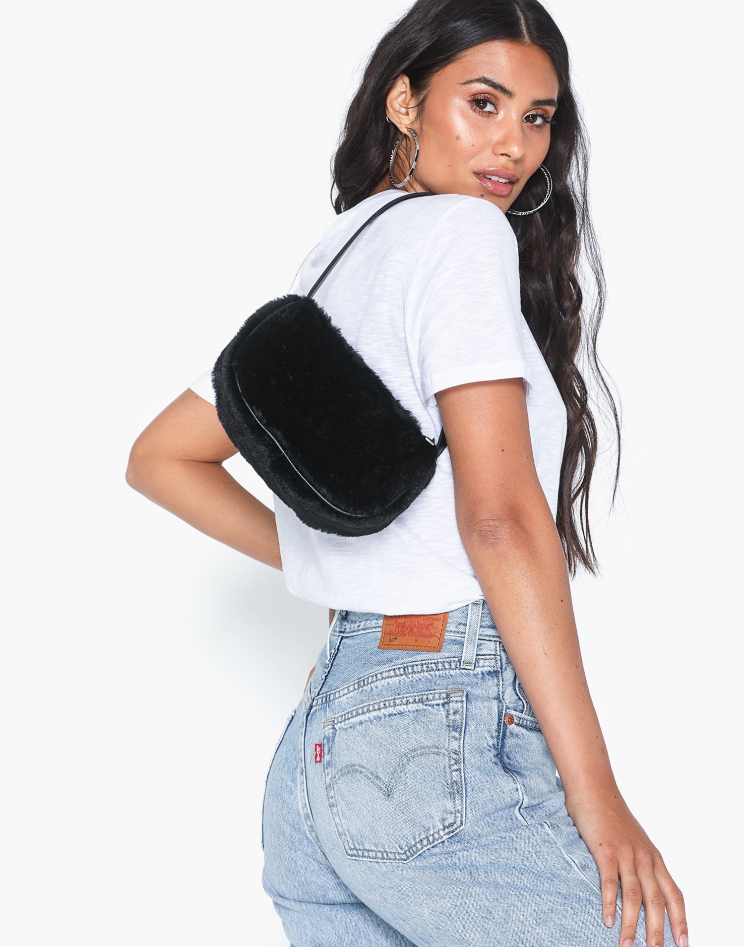 NLY Accessories Mini Fur Bag Handväskor