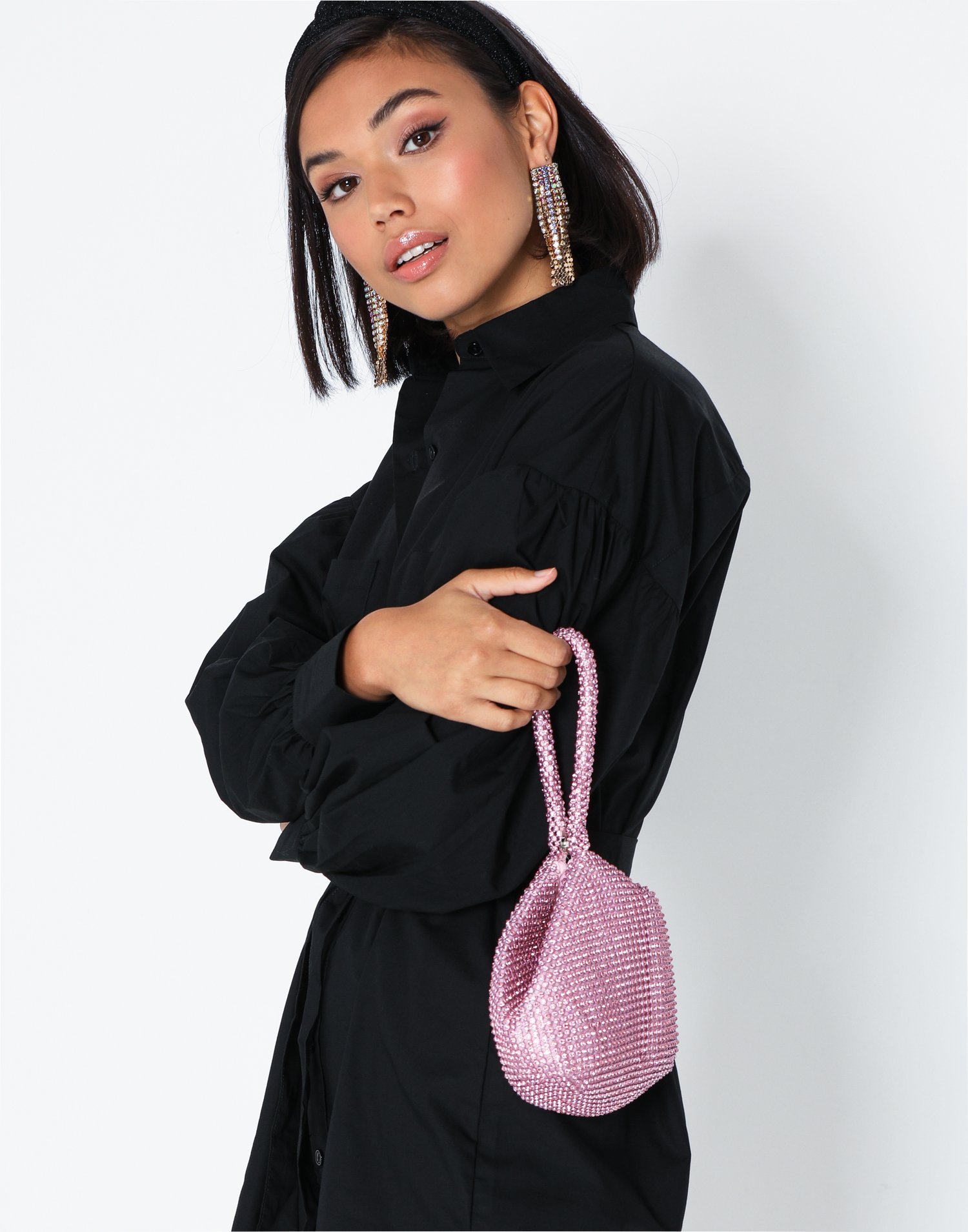 NLY Accessories Rhinestone Pouch Bag Handväskor