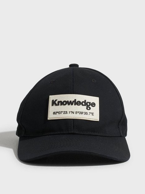 KnowledgeCotton Apparel Twill baseball cap with siliconebadge - GOTS/Vegan Kasketter Black