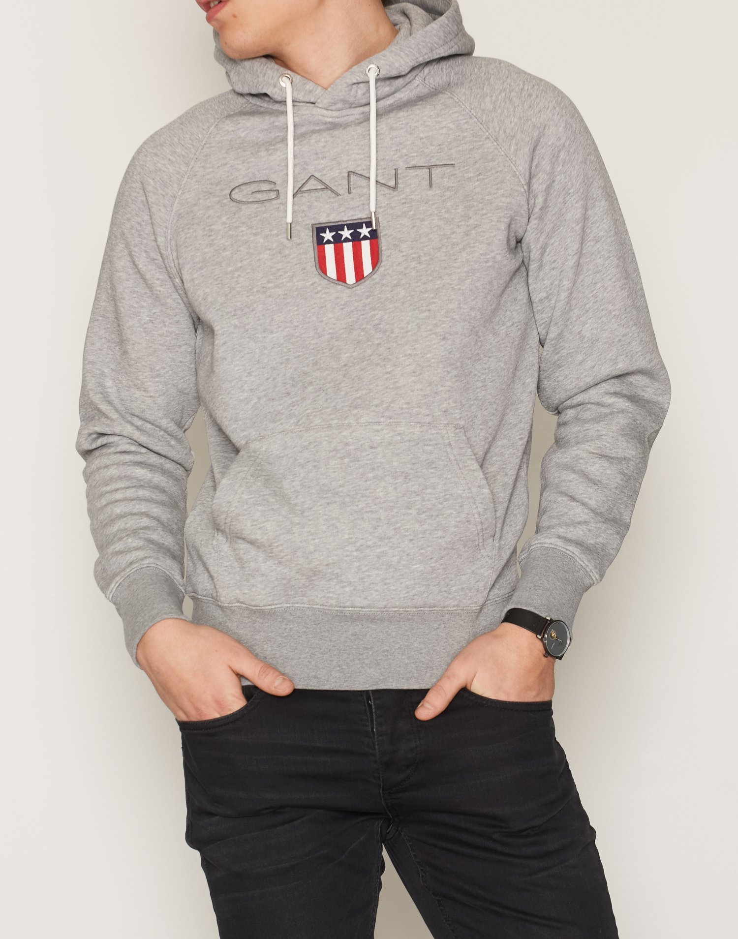 gant shield hoodie grey