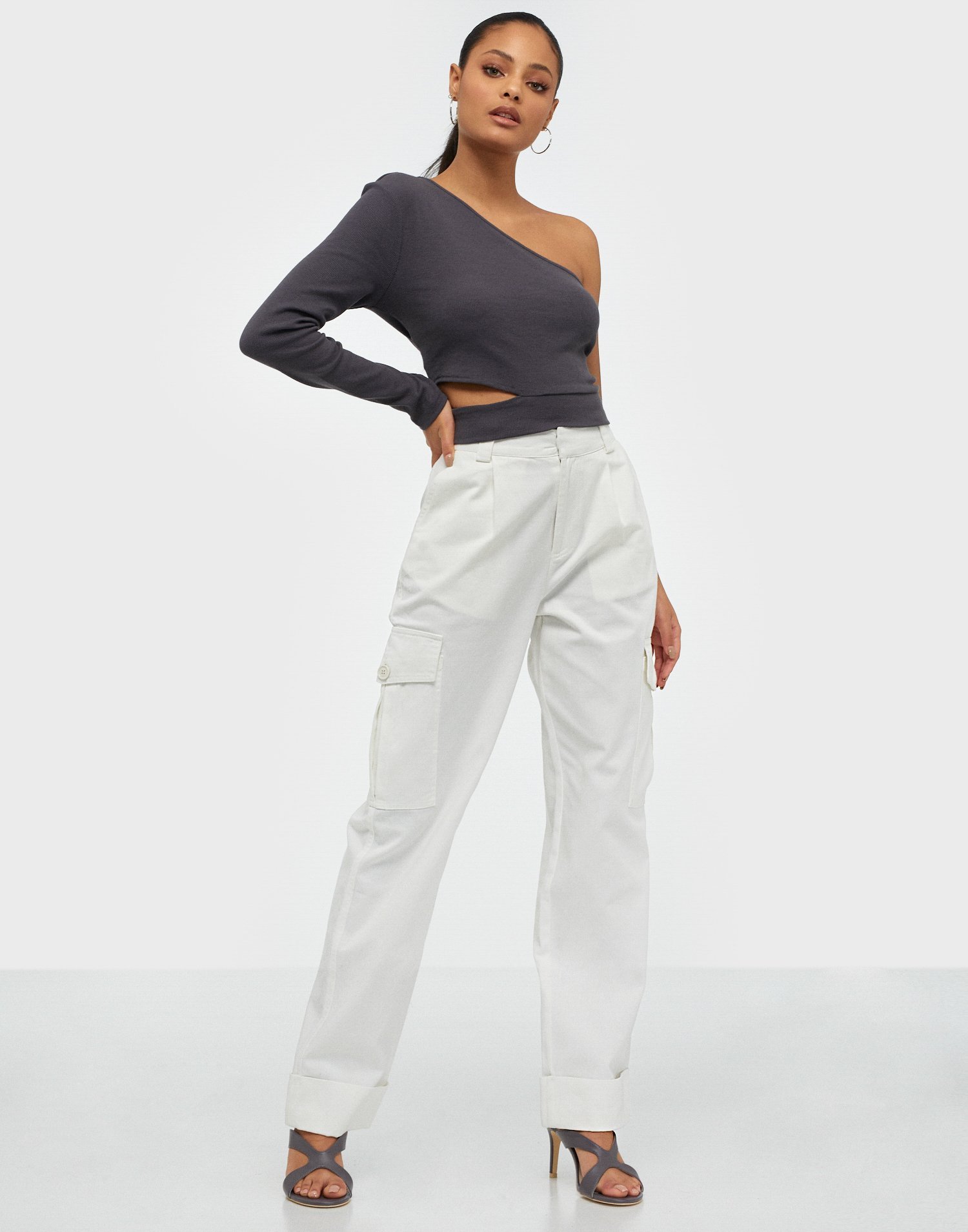 white baggy cargo pants