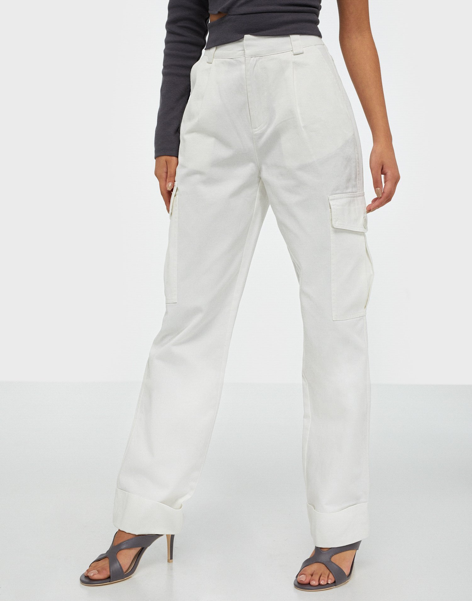 white cargo trousers