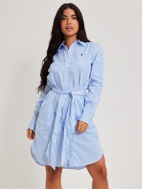 LS BLKE DR - LONG SLEEVE - CASUAL DRESS - White/Blue - Nelly.com