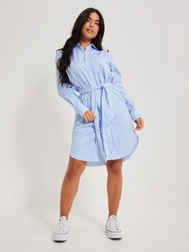 LS BLKE DR - LONG SLEEVE - CASUAL DRESS - White/Blue - Nelly.com