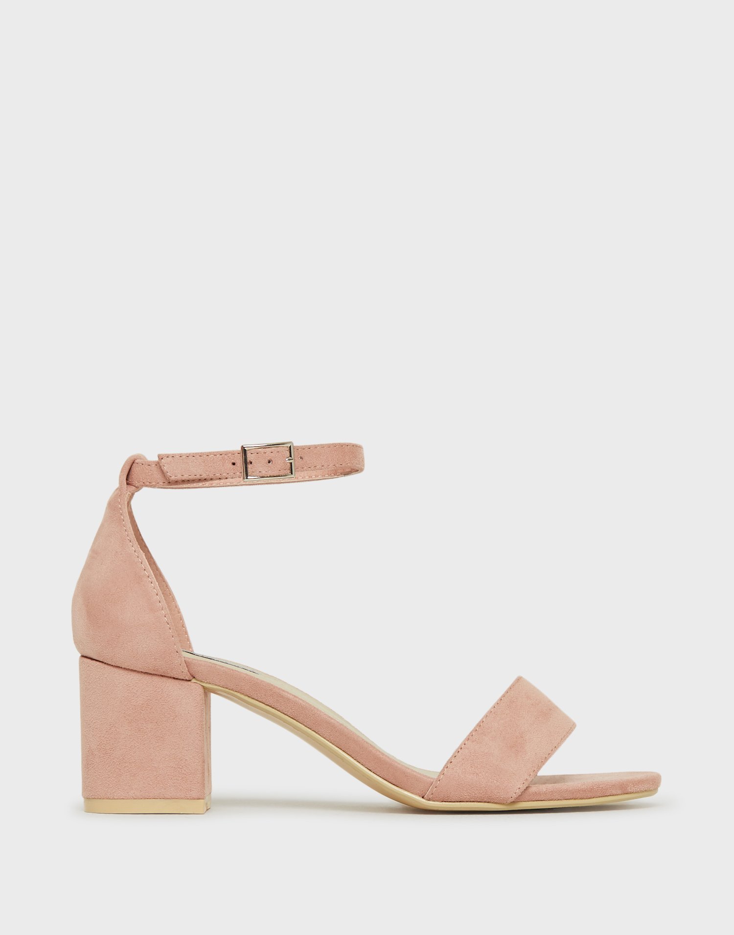 pink low block heel sandals