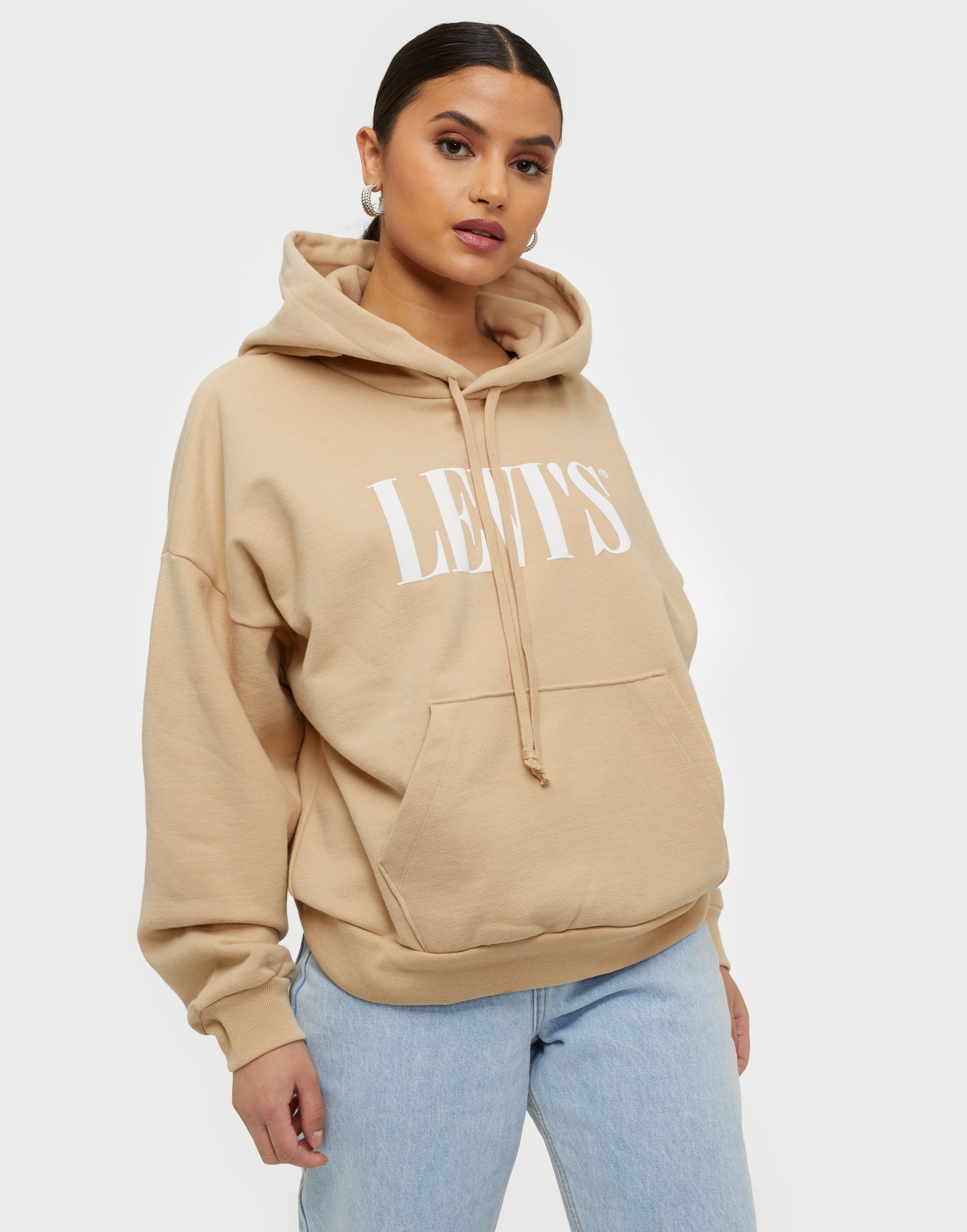 tan graphic hoodie