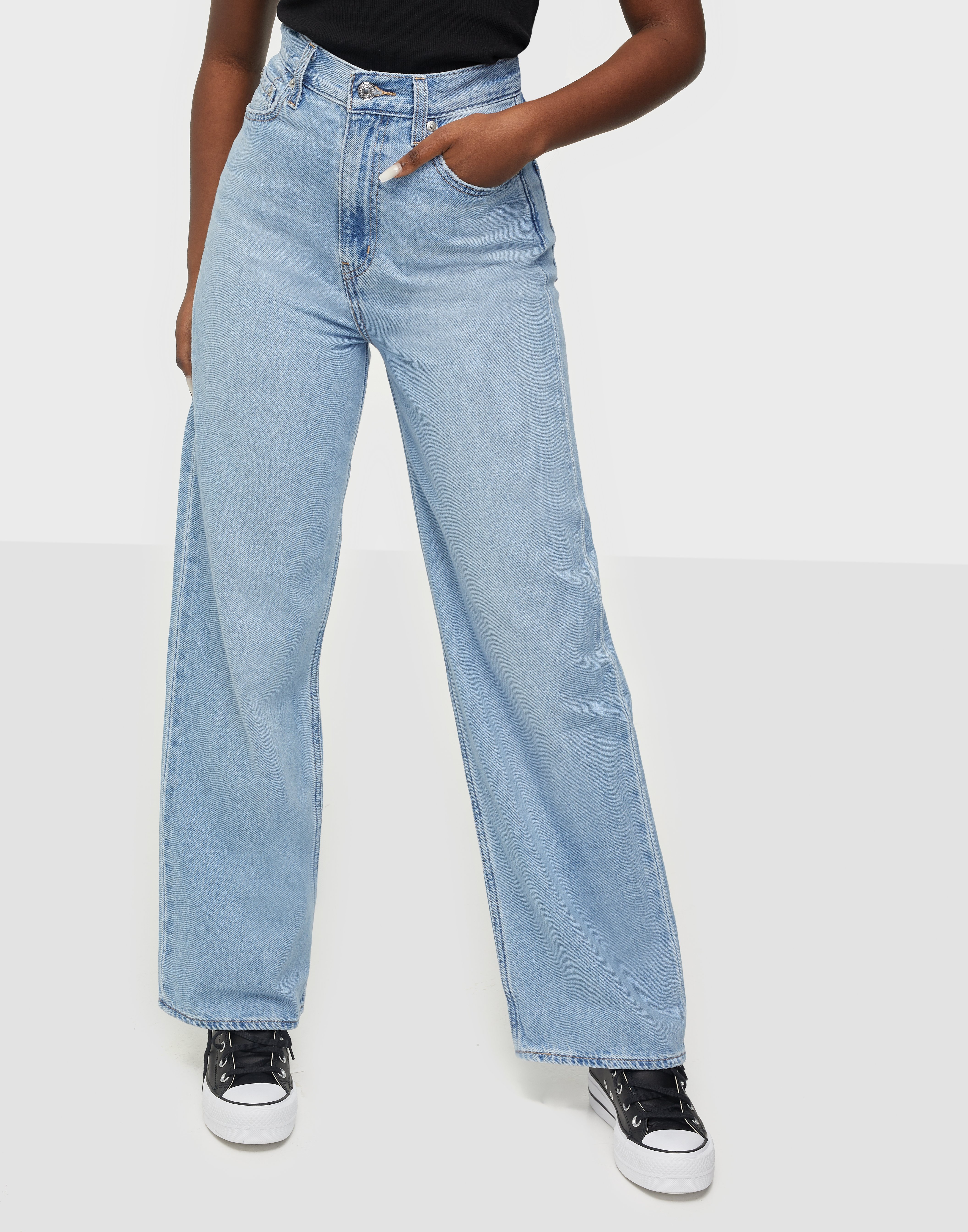 high loose full circle jeans