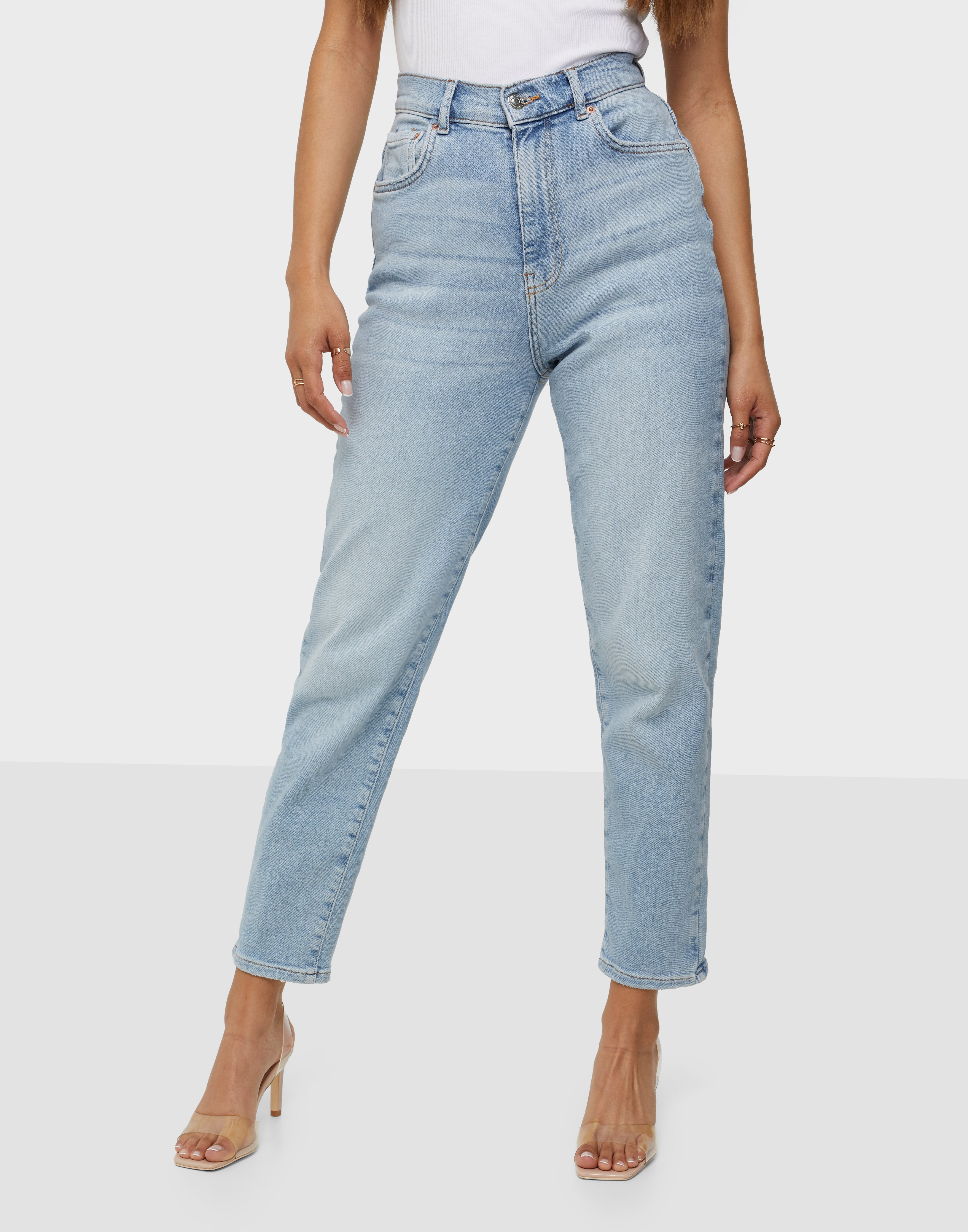 comfy mom jeans sky blue