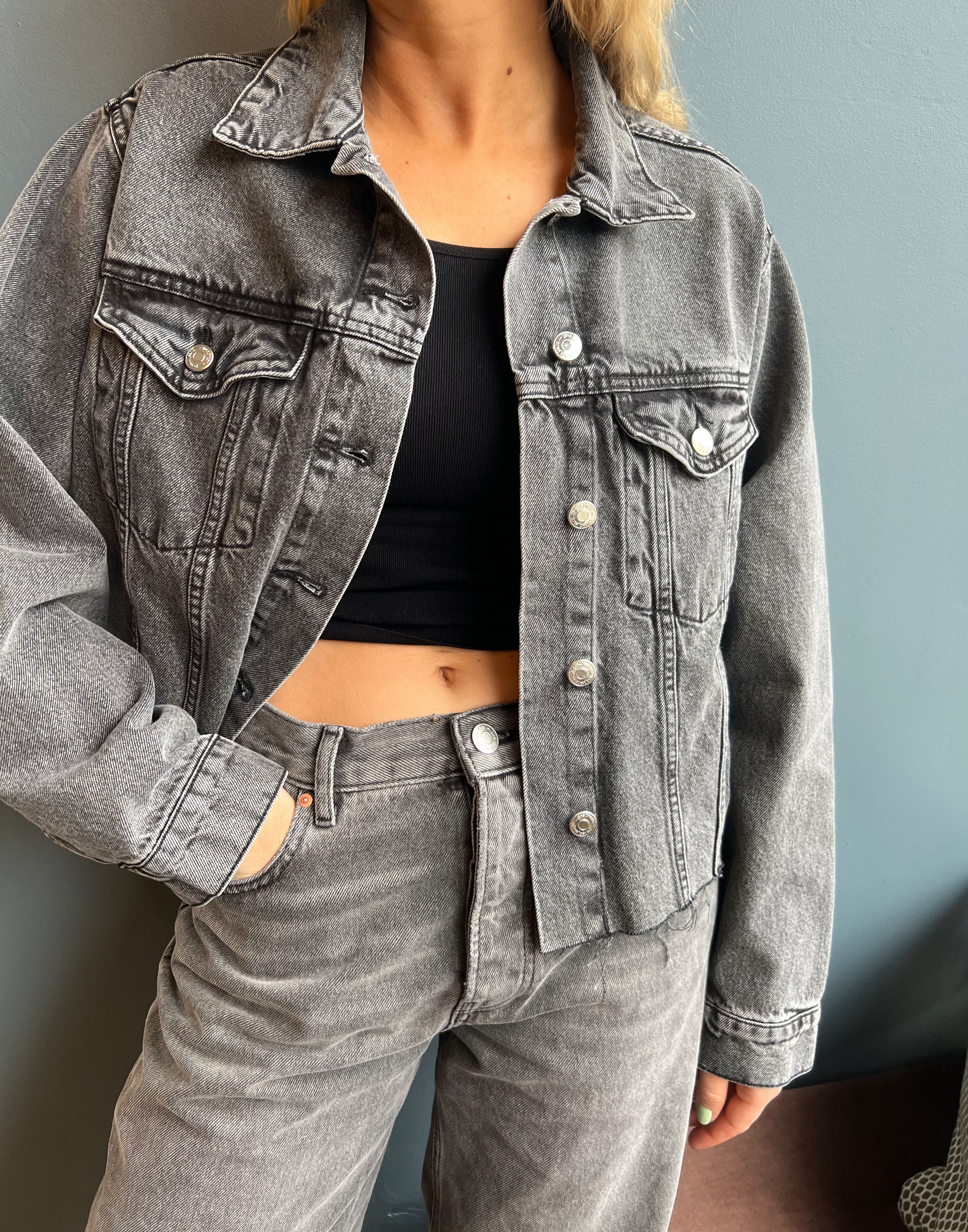 denim jacket grey colour