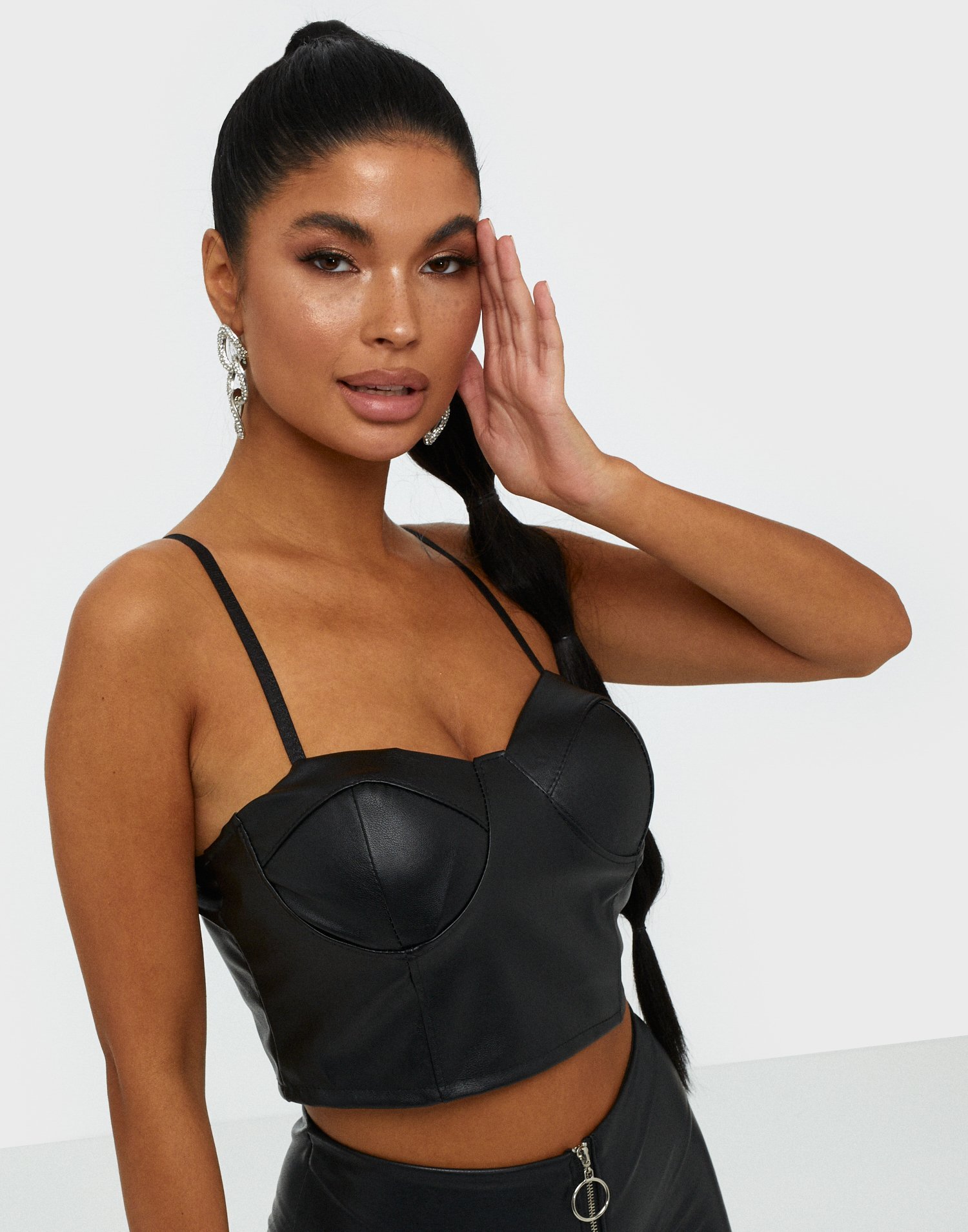 pu bustier top