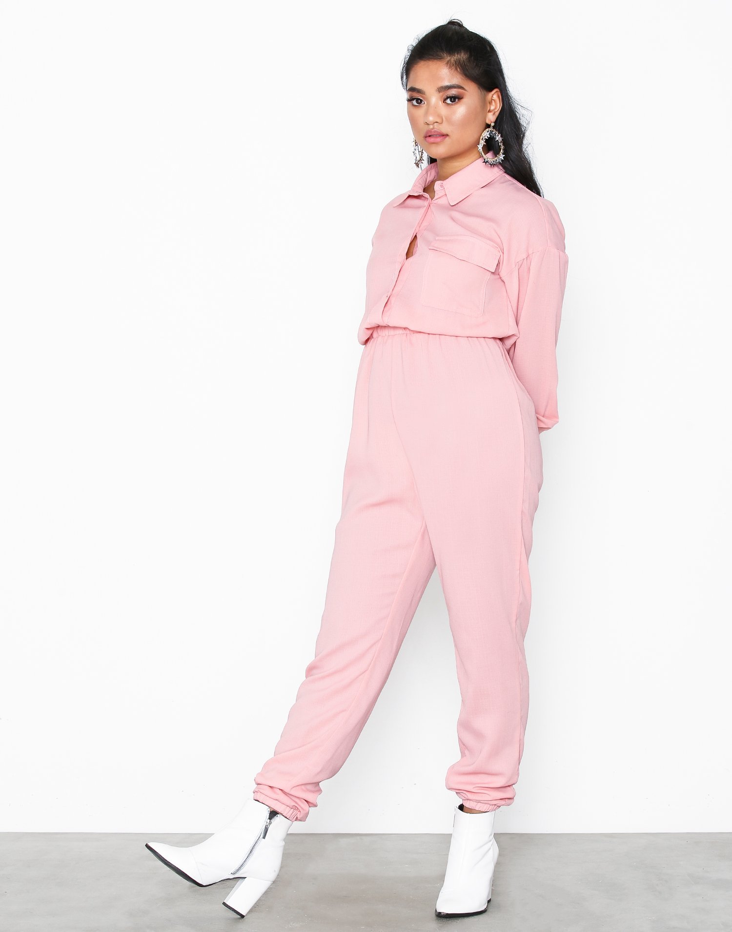 utility jumpsuit pink