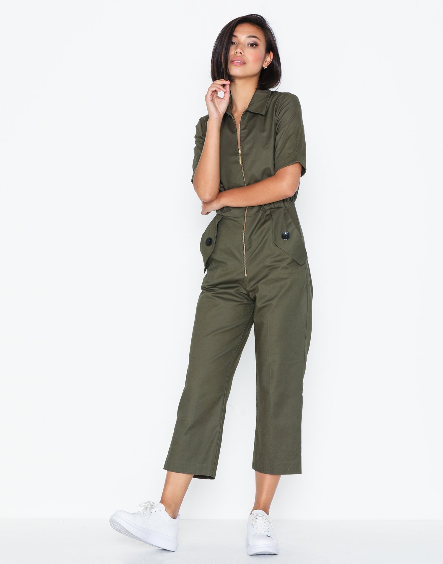 women's short sleeve boiler suit