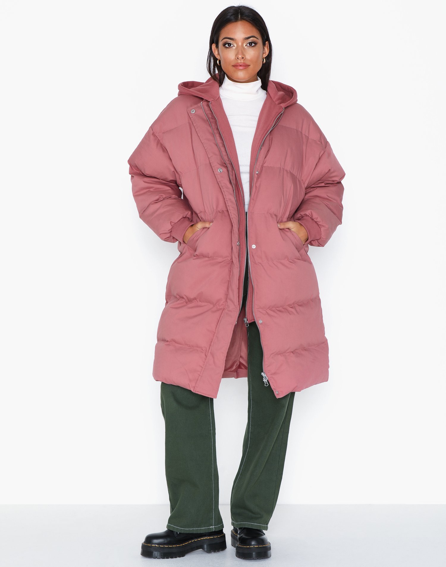 longline hooded puffer jacket