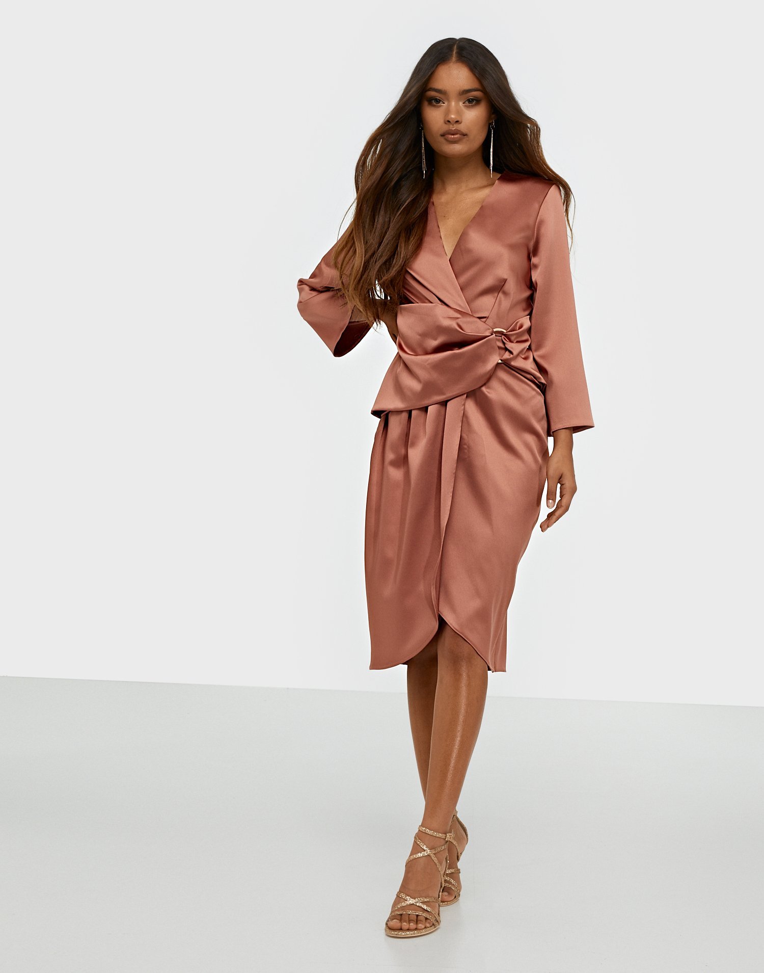 closet pleated wrap dress