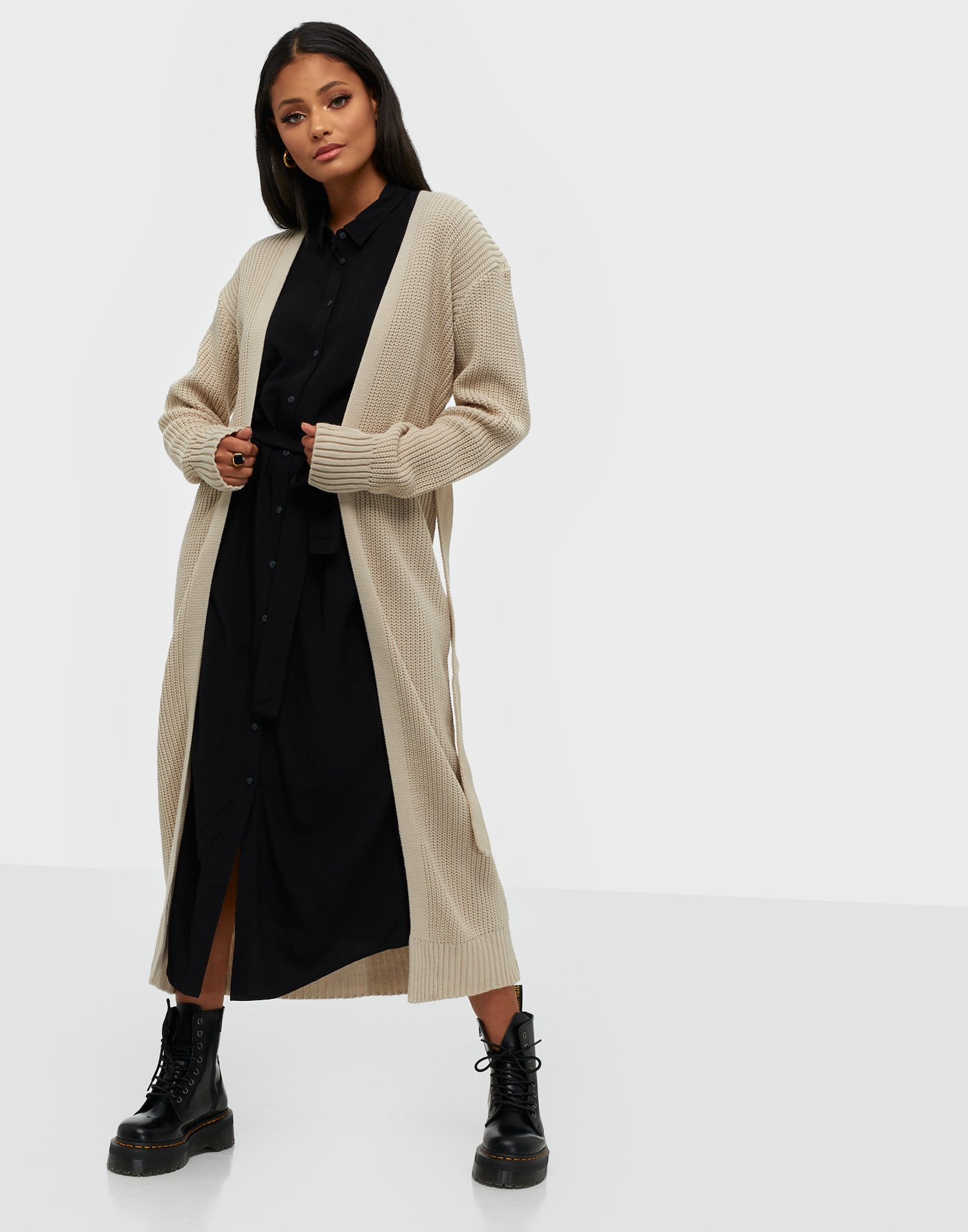 maxi belted cardigan