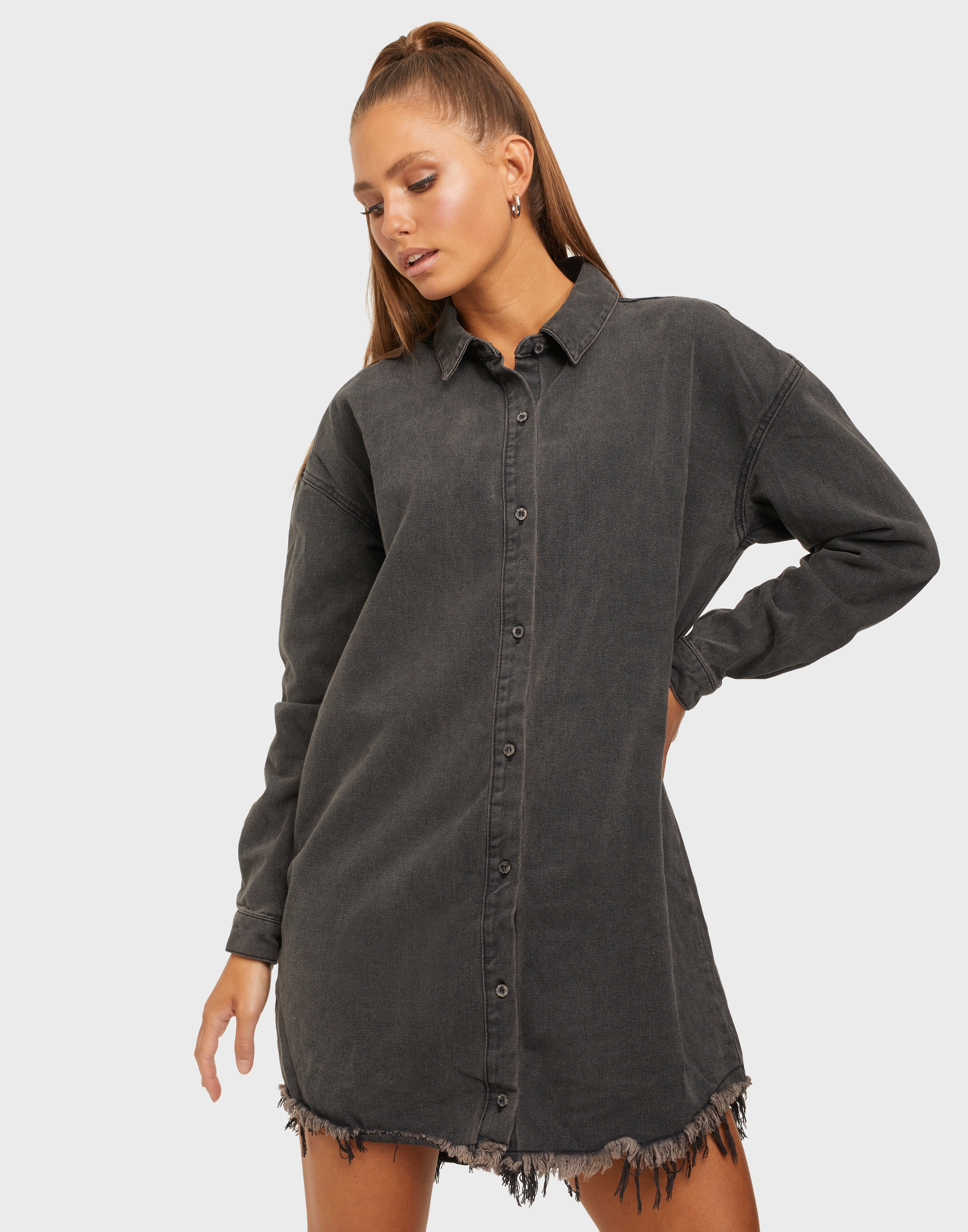 missguided denim shirt dress