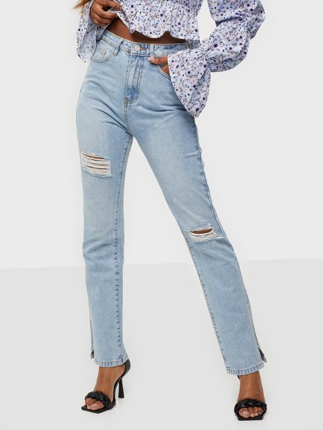 Missguided Highwaisted Straight Side Split Jeans