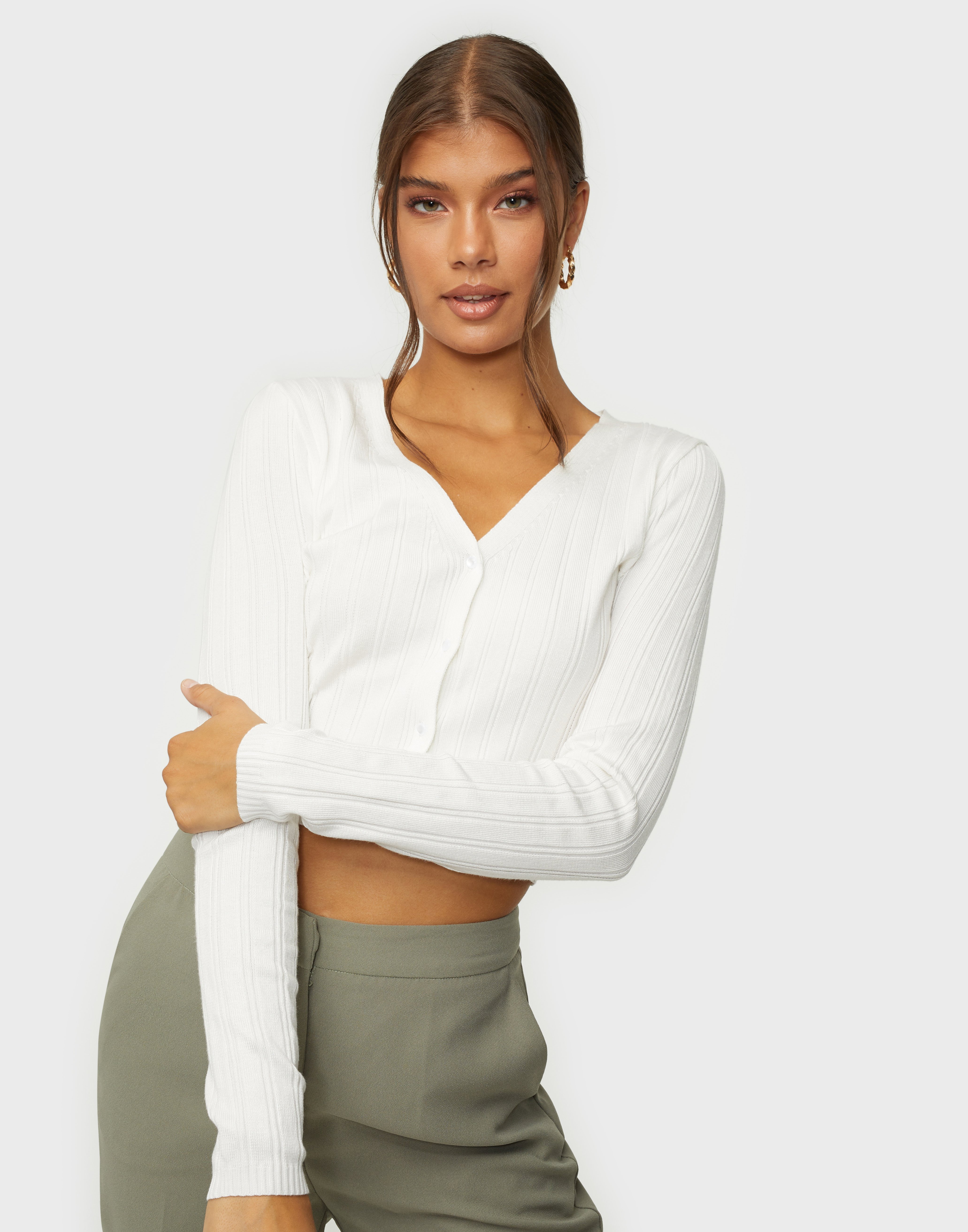 skinny rib cardigan