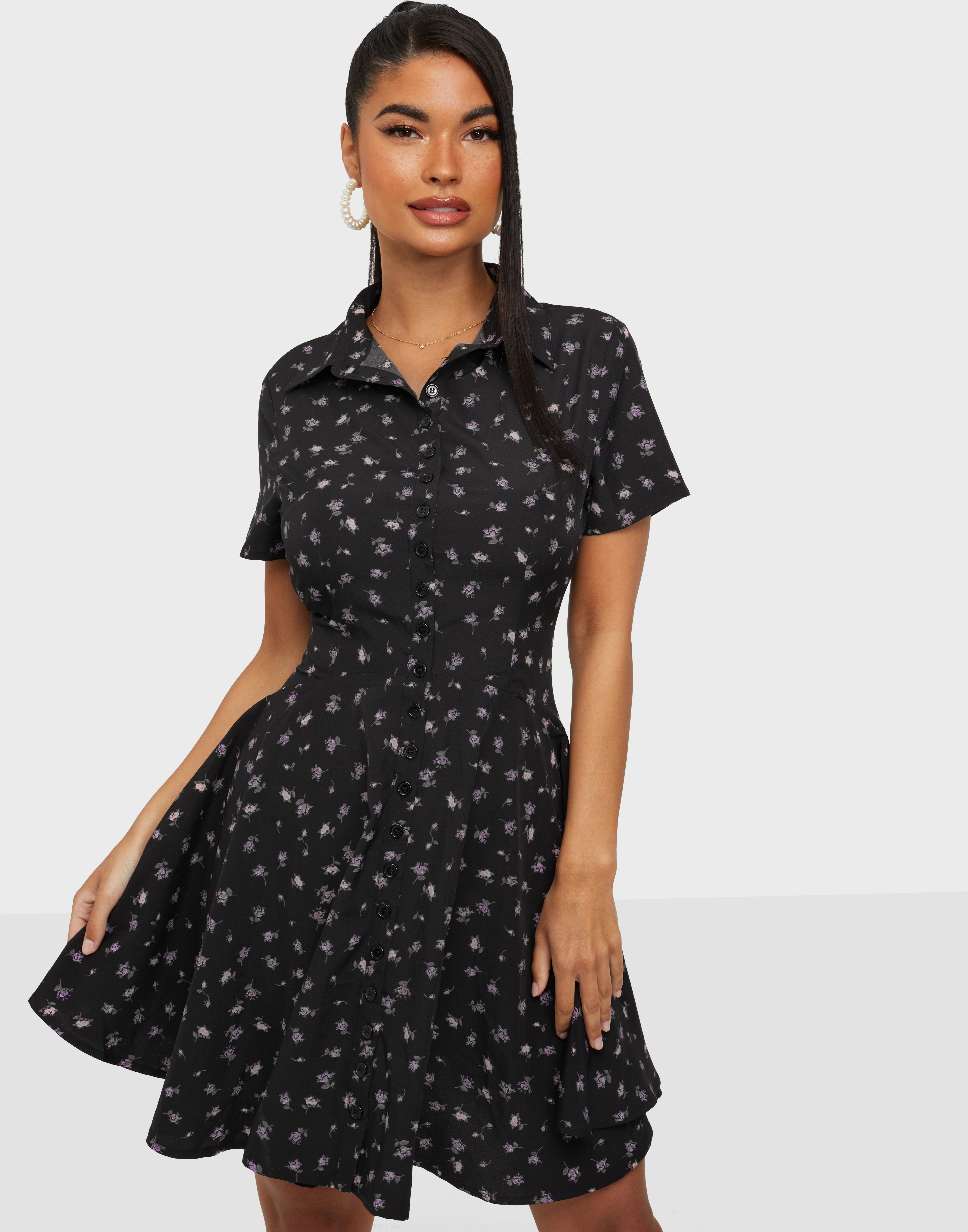 button up skater dress