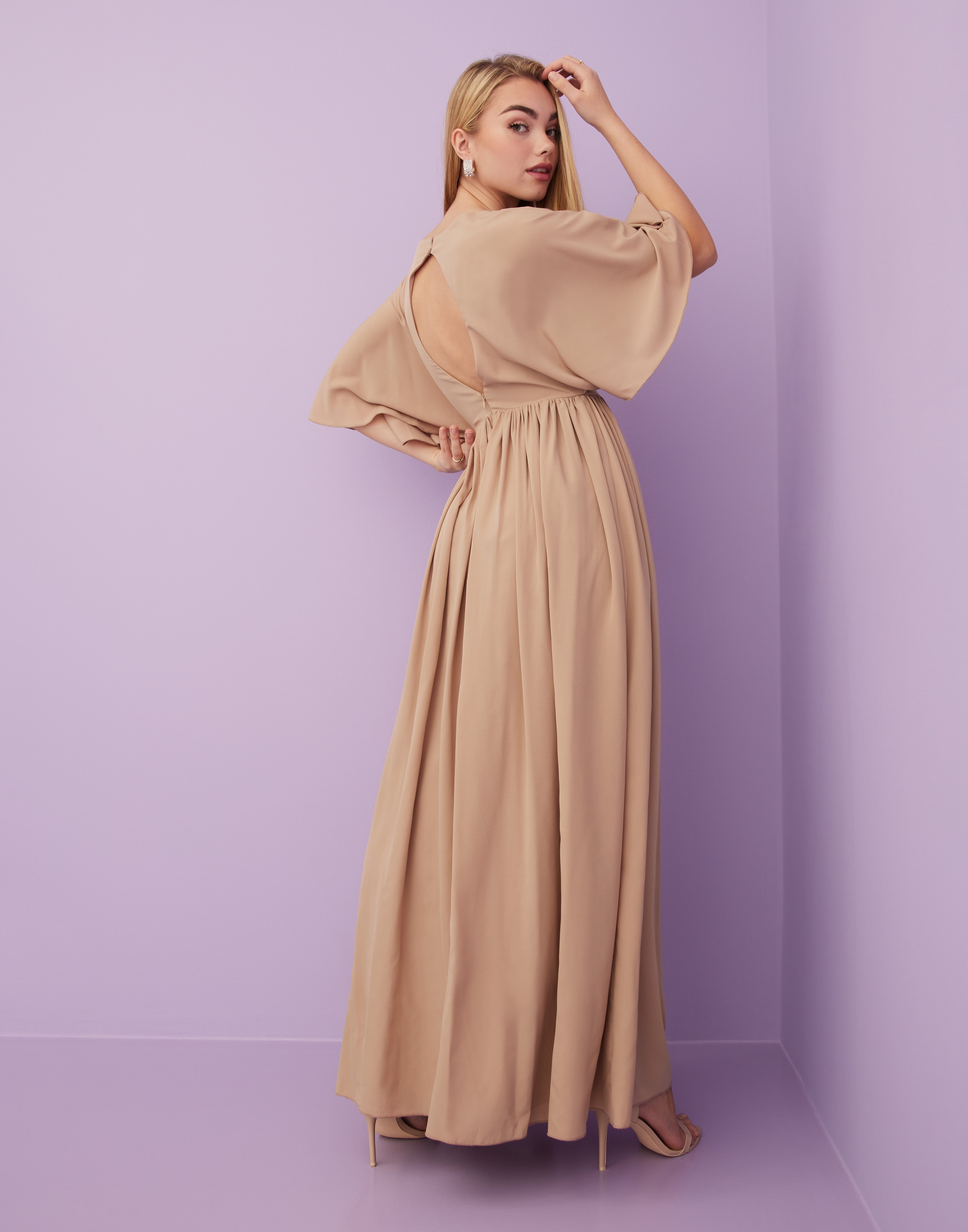 deluxe wrap front maxi dress