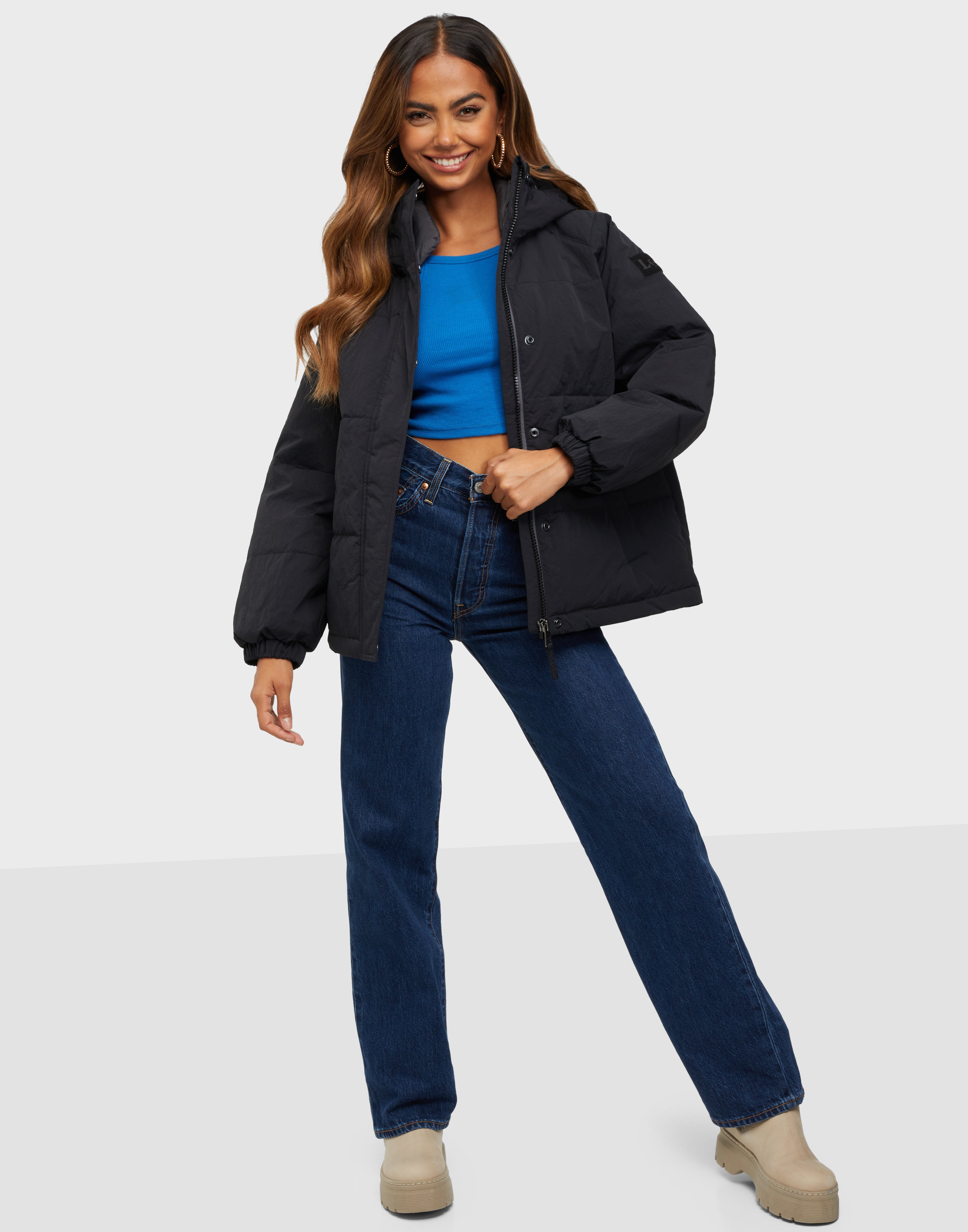 lee jeans long puffer