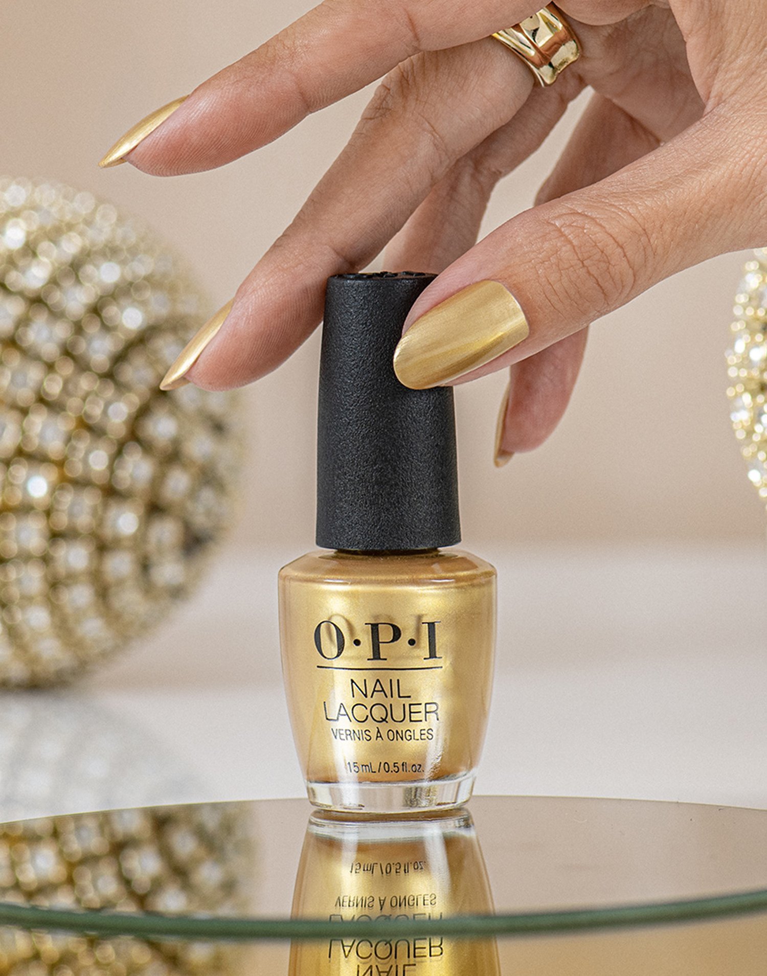 opi nail lacquer gold