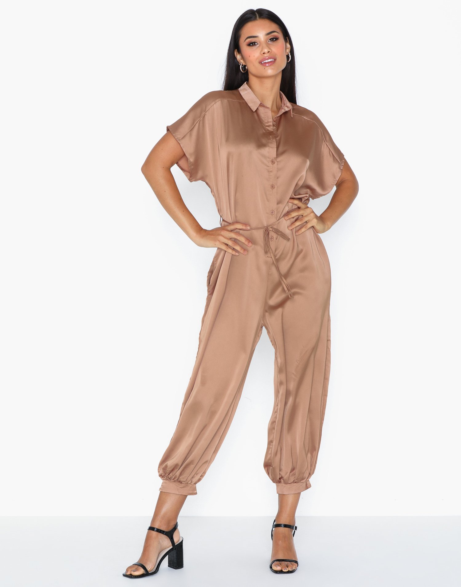 satin jumpsuit short