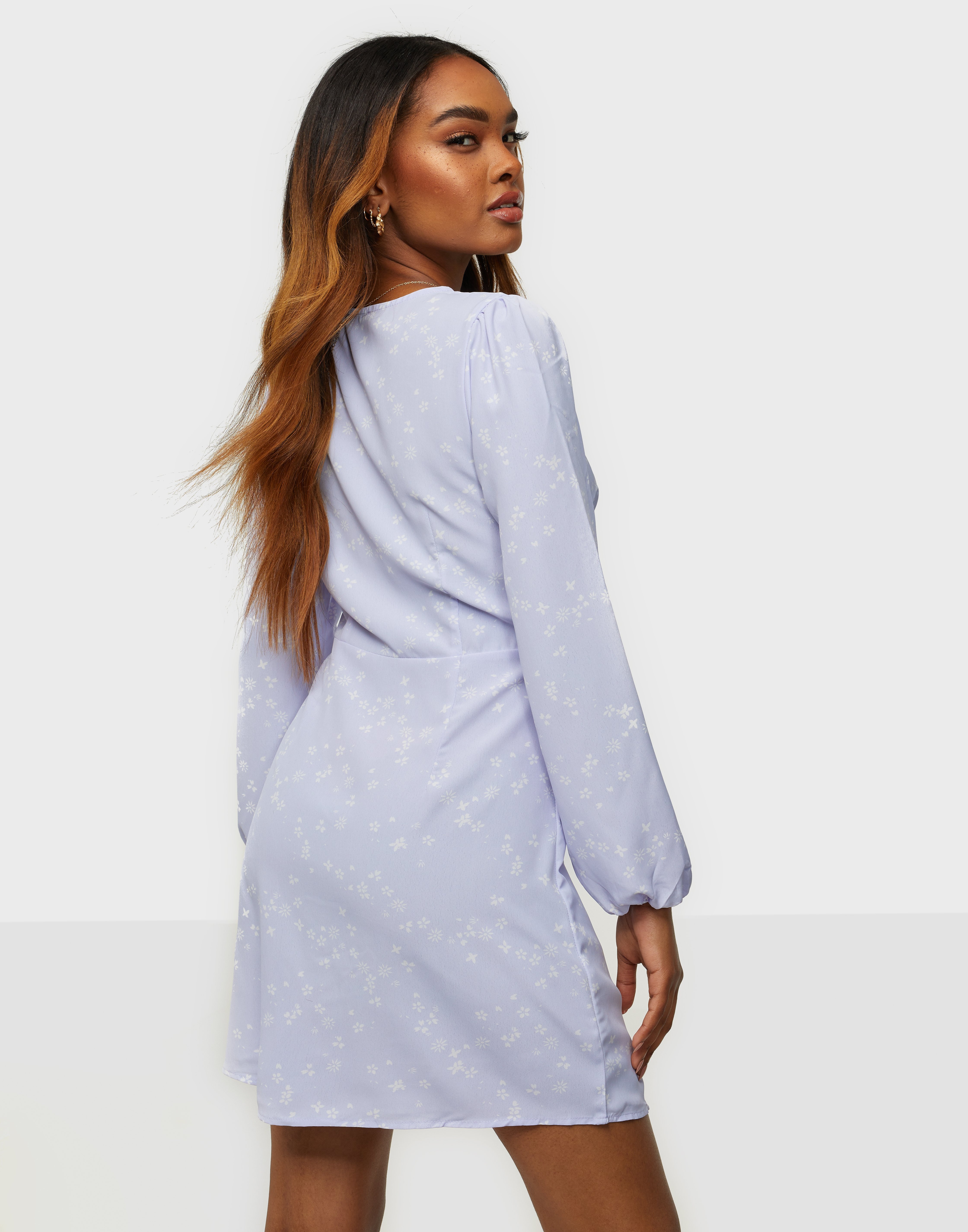 nelly x glamorous v neck button dress