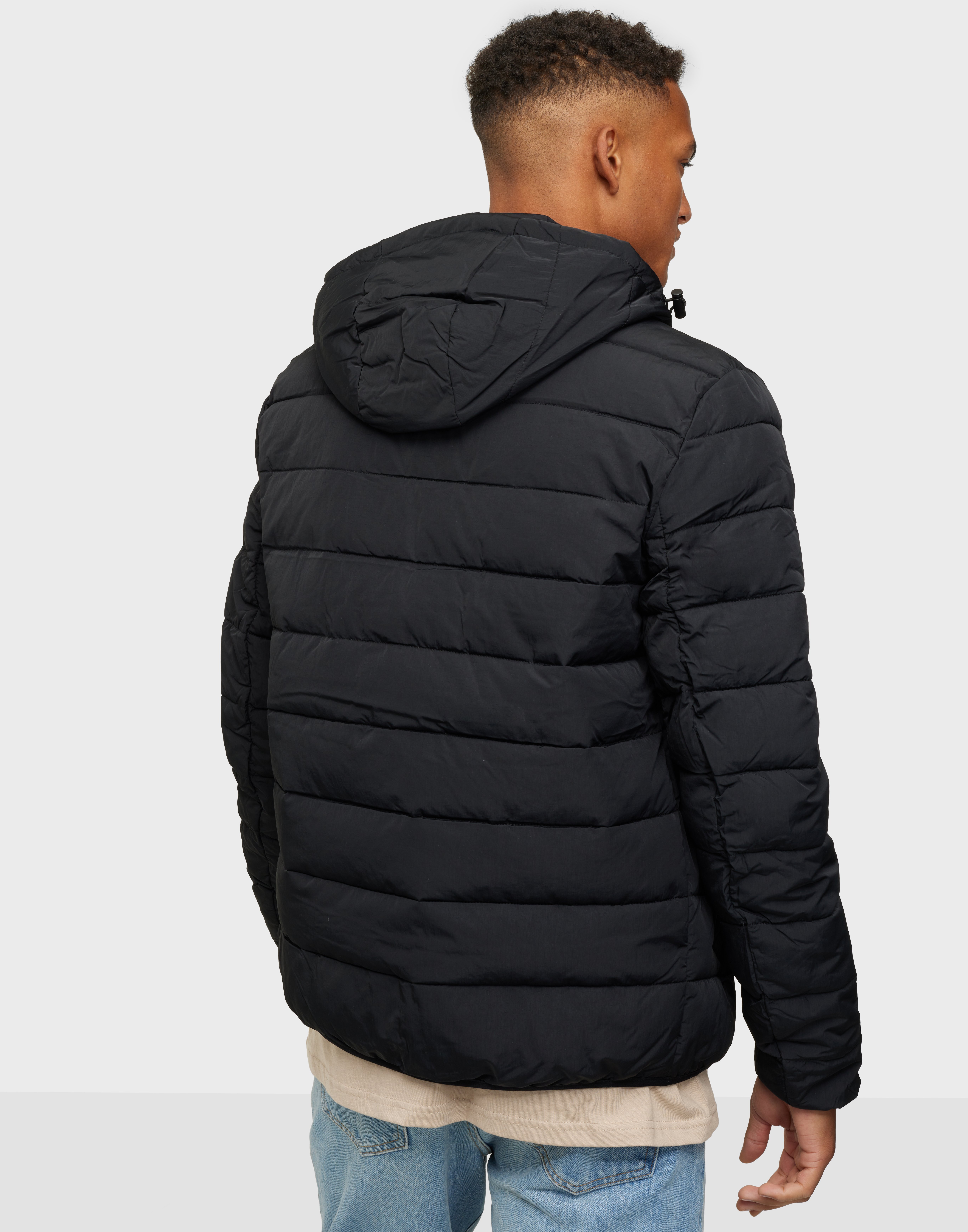 lightweight puffer coat with hood