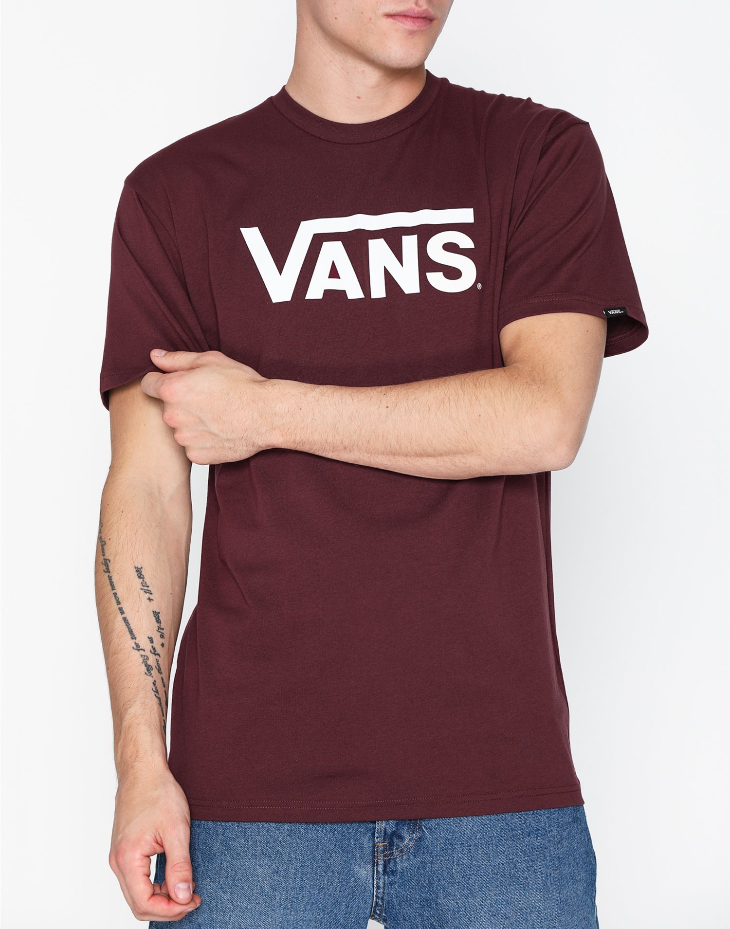 burgundy vans t shirt