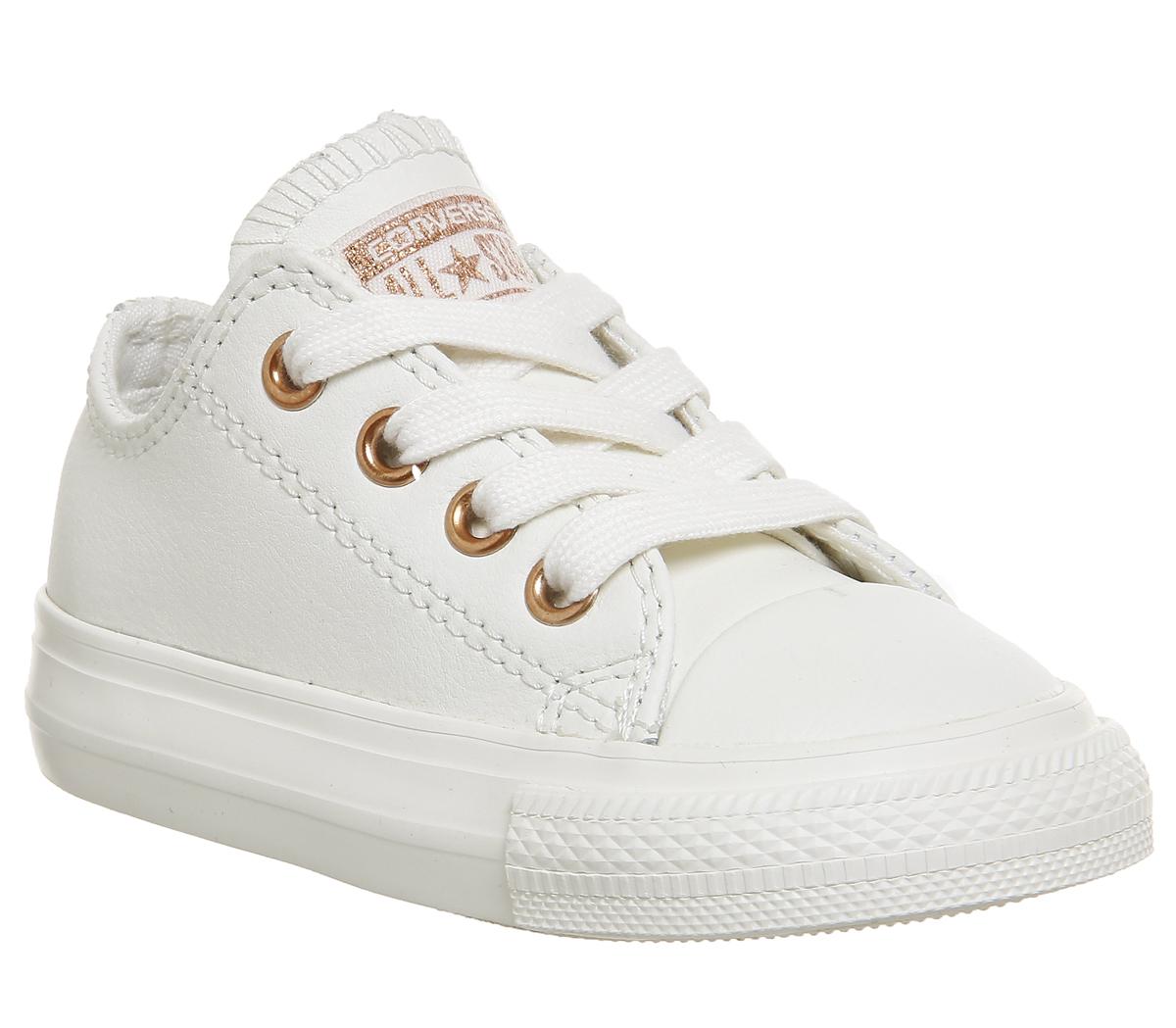 converse white leather rose gold