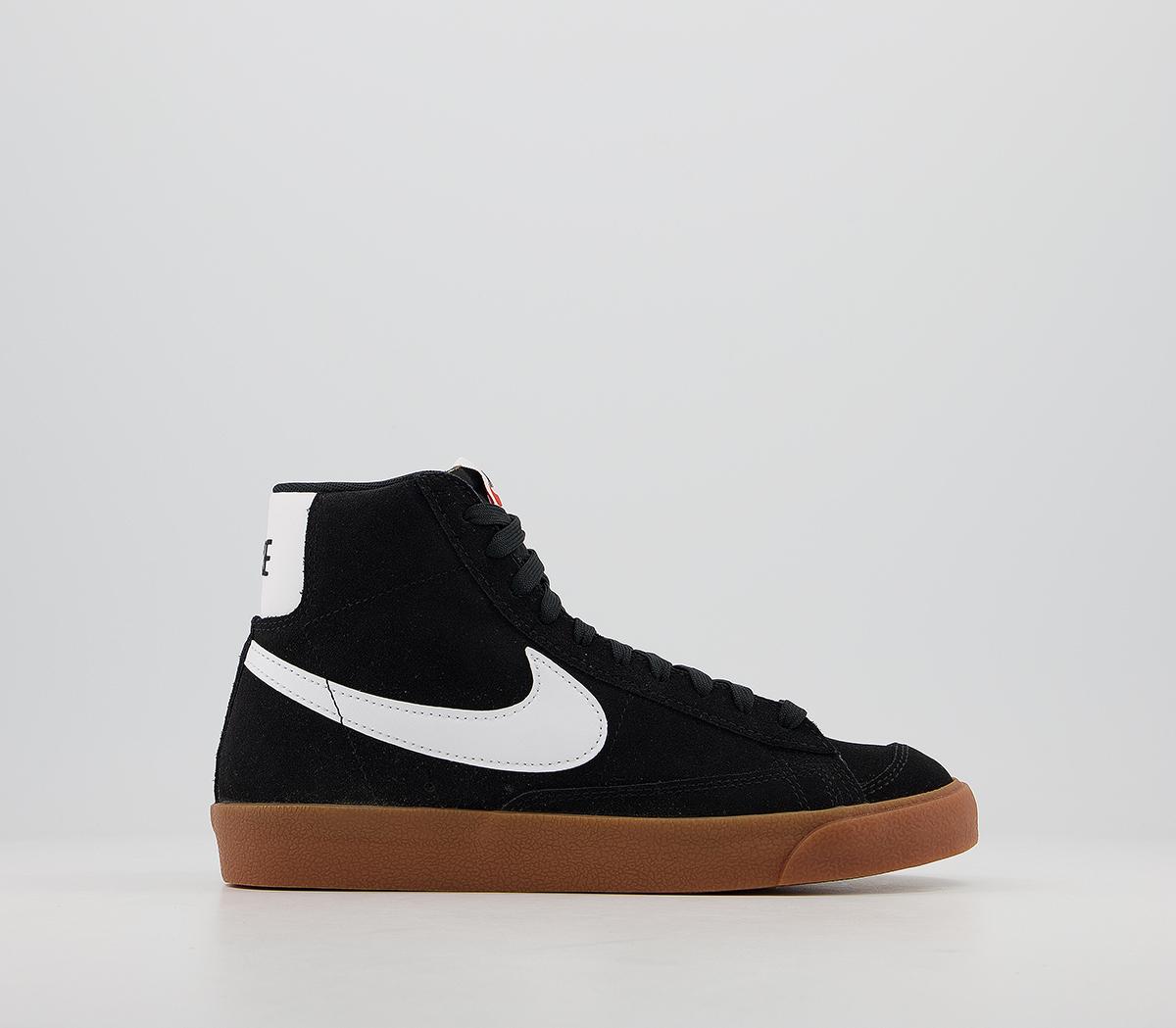 nike blazer trainers in white and black