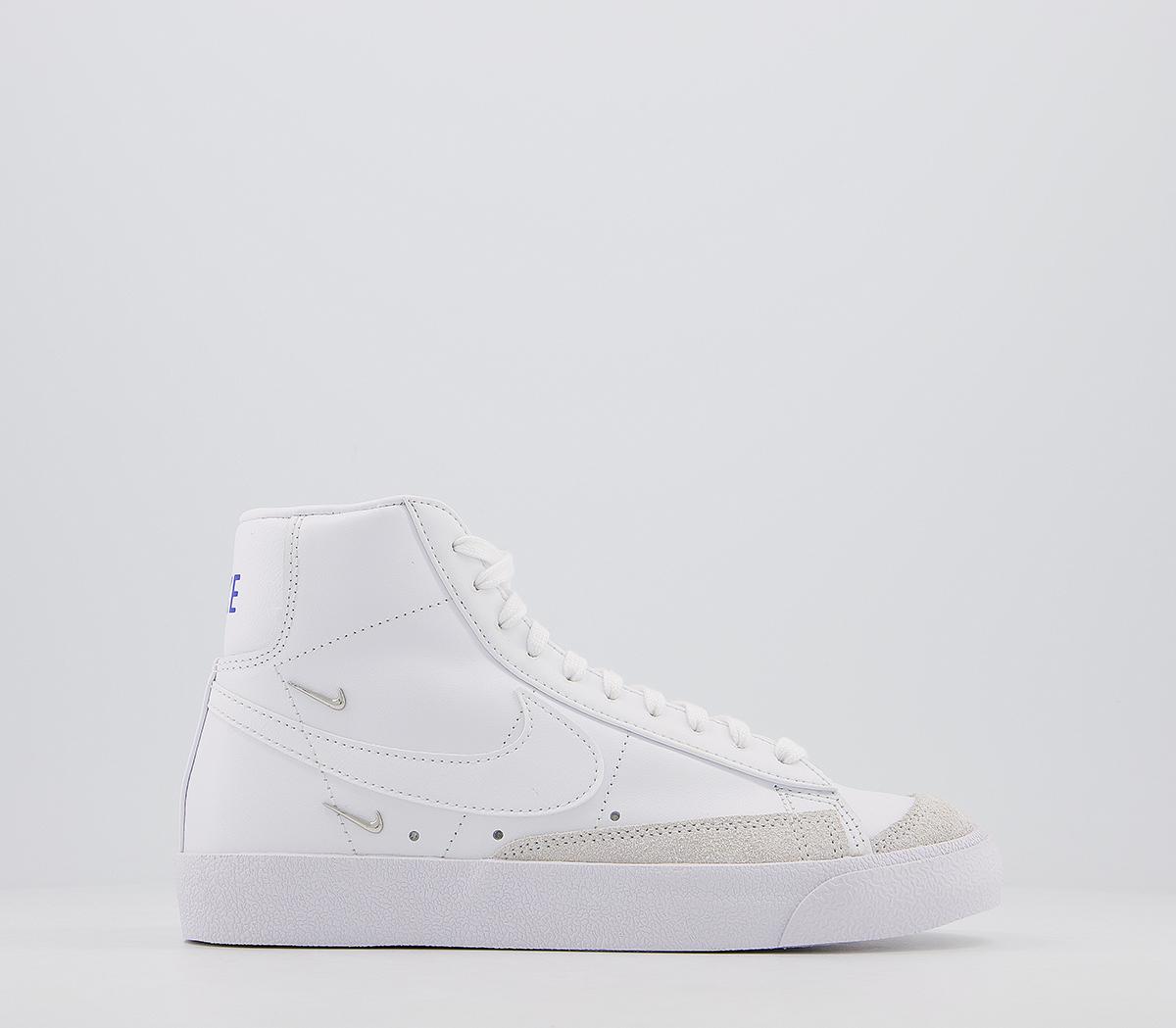 Nike Blazer Mid 77 Trainers White White Hyper Royal Se Hers Trainers