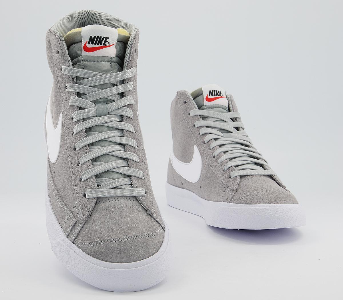 Nike Blazer Mid 77 Trainers Suede Light Smoke Grey White Smoke Grey ...