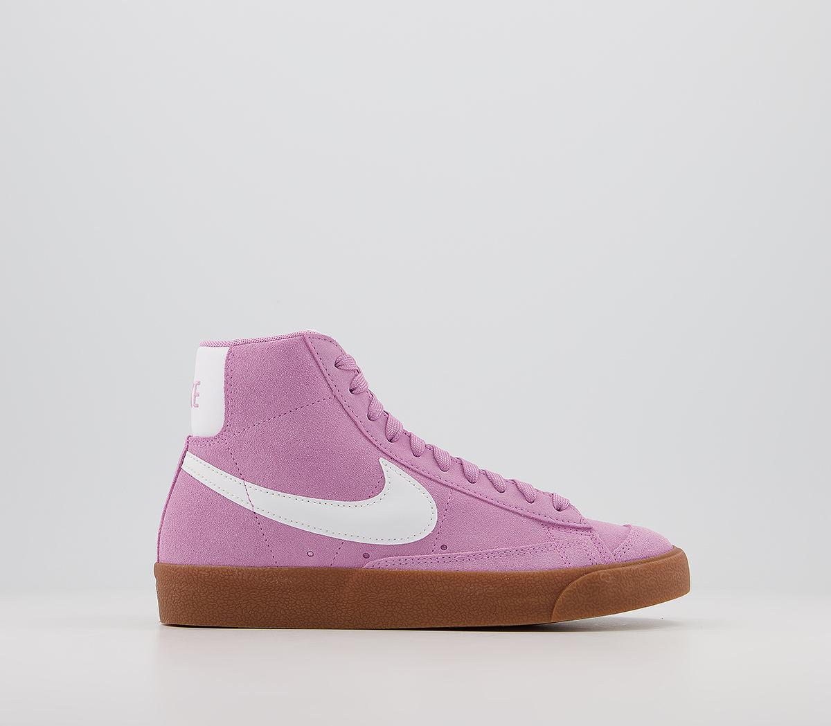 Nike Blazer Mid 77 Trainers Suede Beyond Pink White Gum Brown - Hers ...