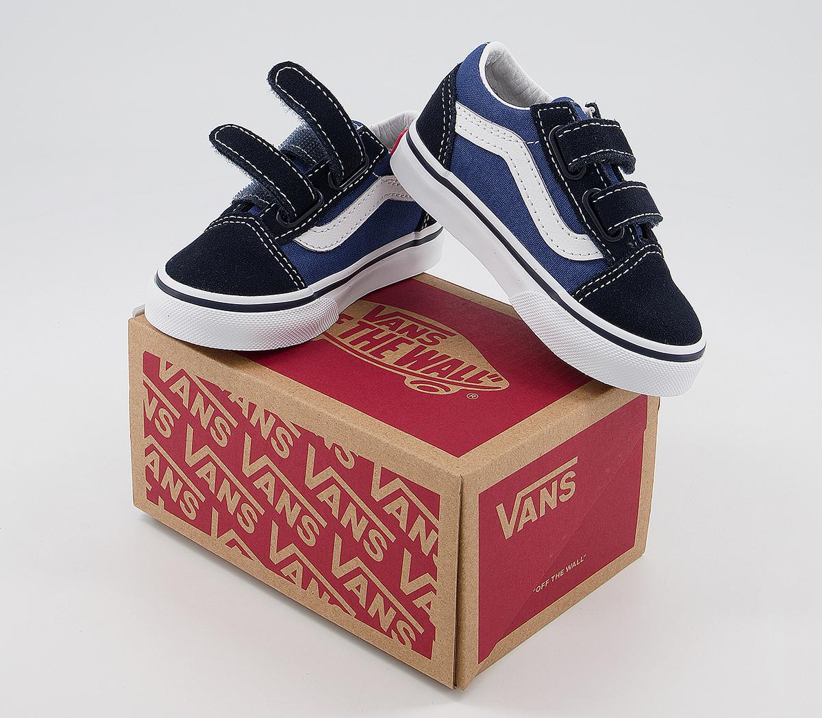 Vans Old Skool Toddler Trainers Navy True White - Unisex