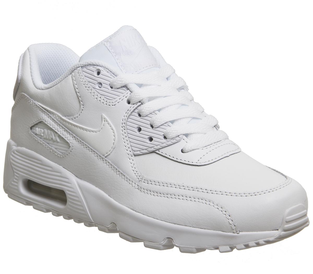 Nike Air Max 90 Gs White Mono Leather 