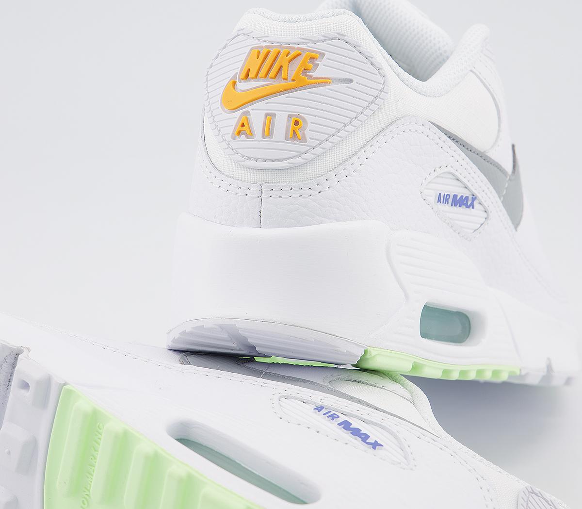 nike zoom air fire trainers in white grey and yellow