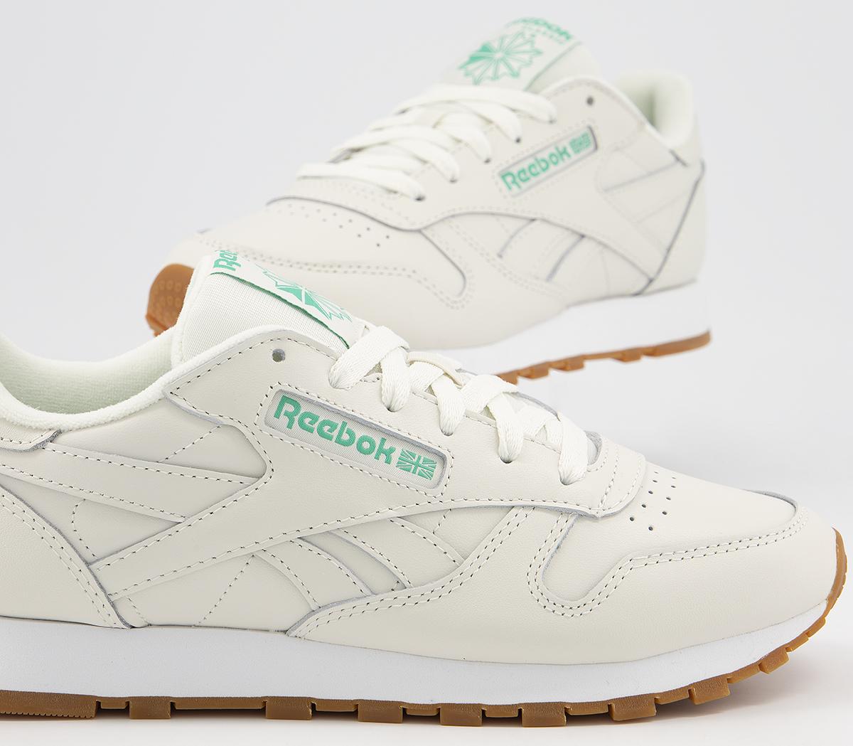Reebok Cl Leather Trainers Chalk Green White - Hers trainers