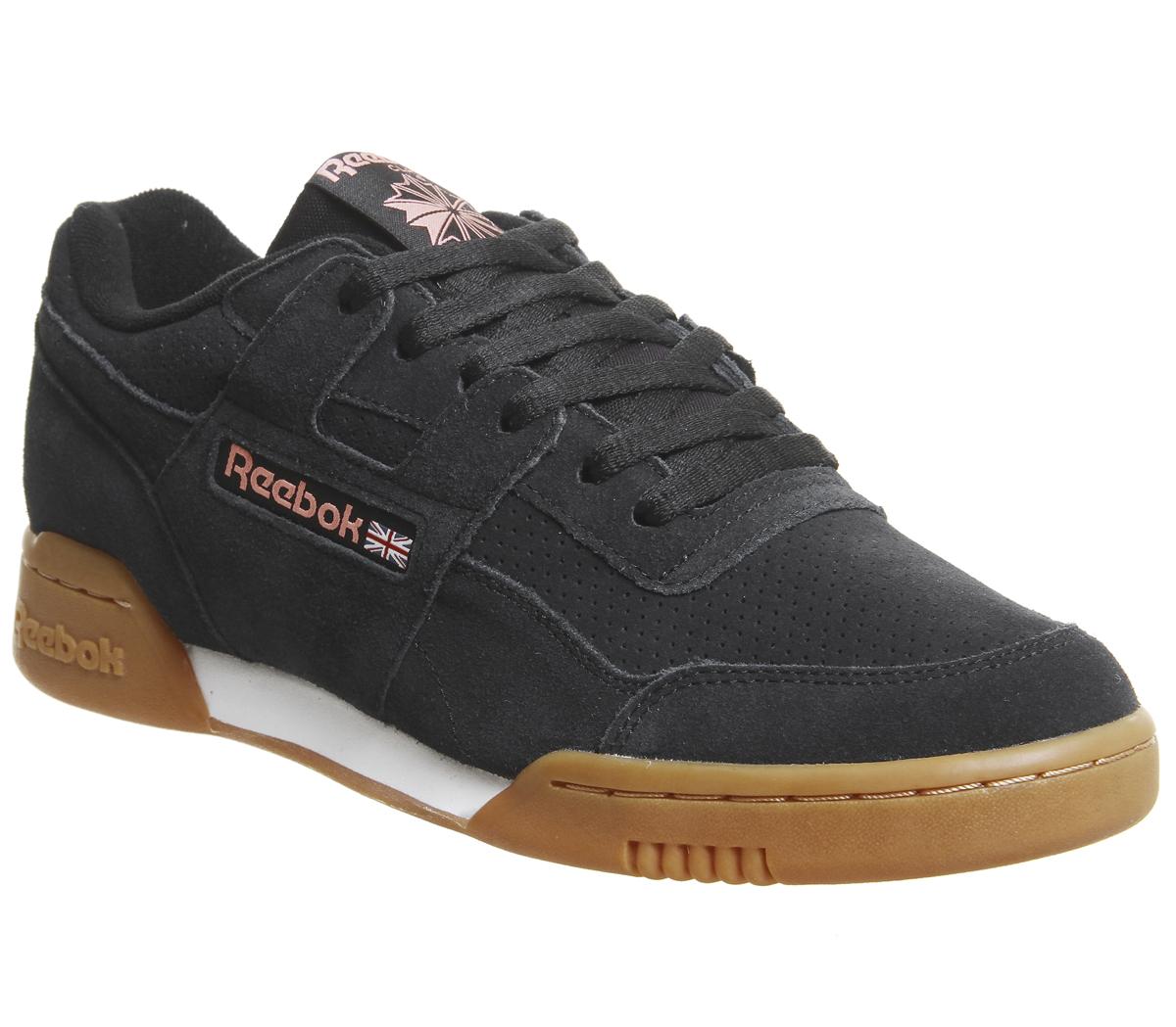 Reebok Workout Plus Trainers Black Digital Pink White Gum His Trainers