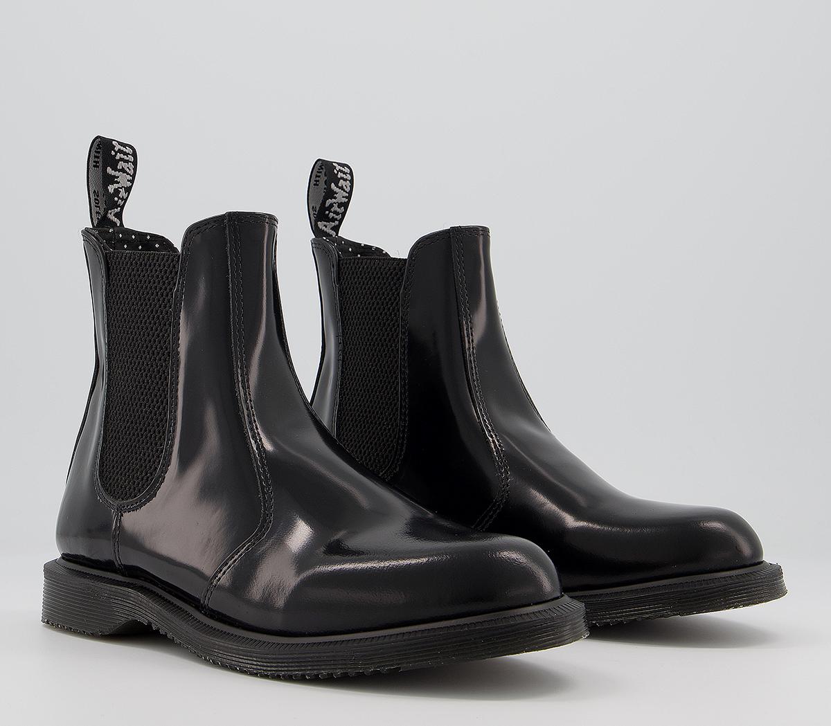 Dr. Martens Kensington Flora Boots Black Polished - Ankle Boots