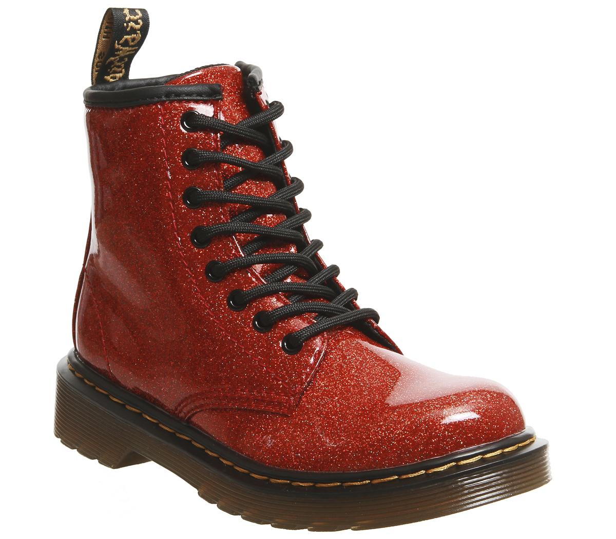 dr martens red glitter