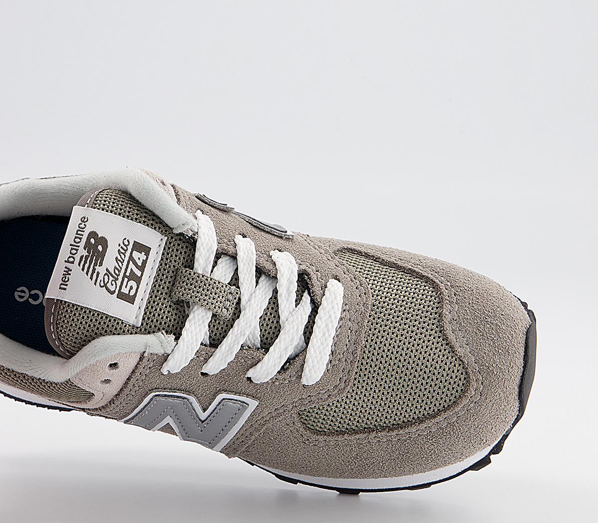 New Balance 574 Kids Trainers Grey White Unisex