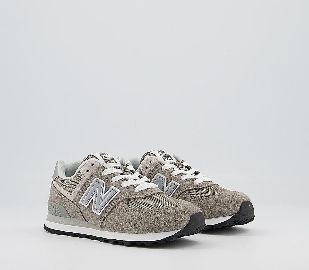 New Balance 574 Kids Trainers Grey White Unisex