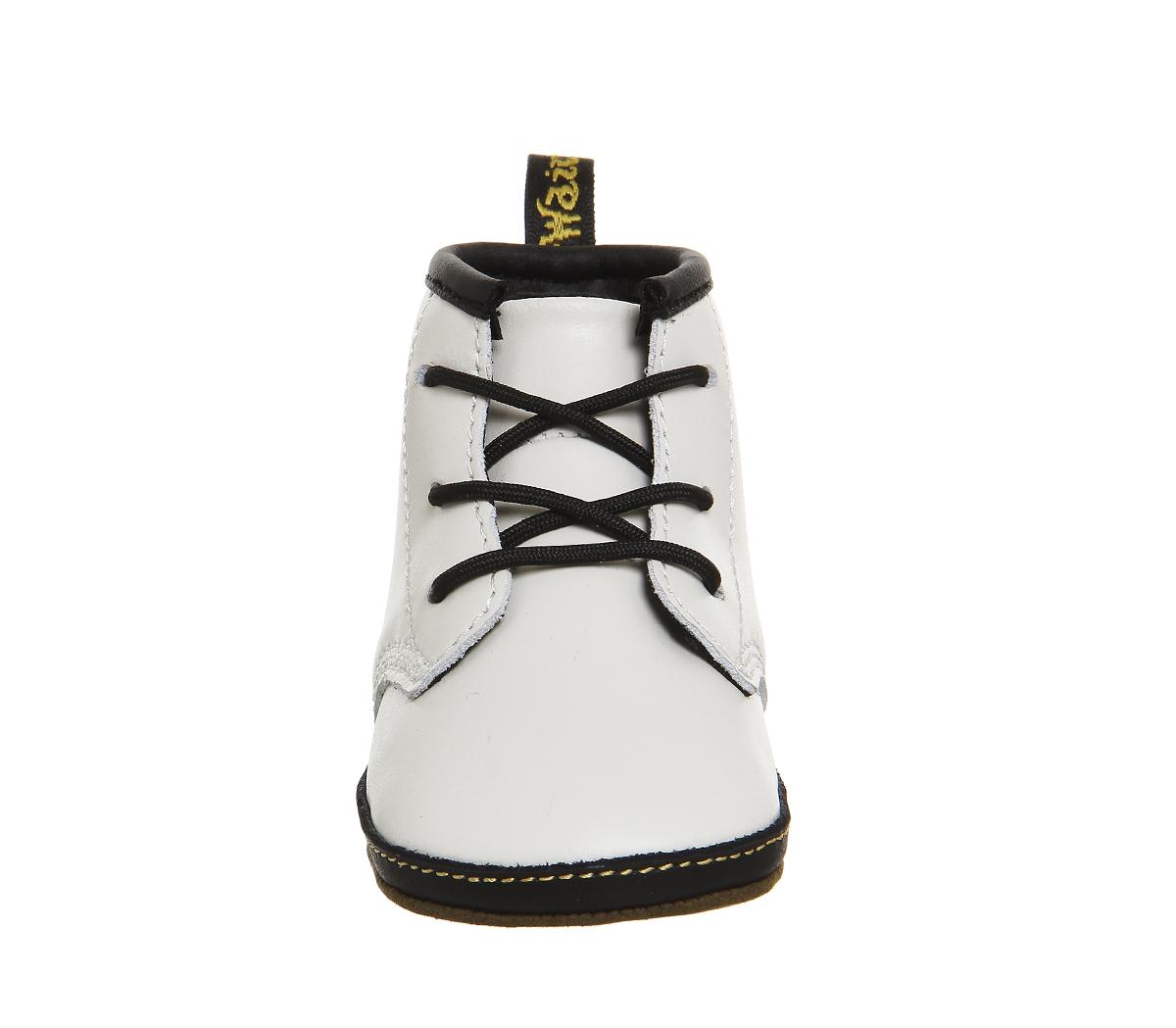 Dr. Martens Crib Bootie Auburn White Leather Unisex
