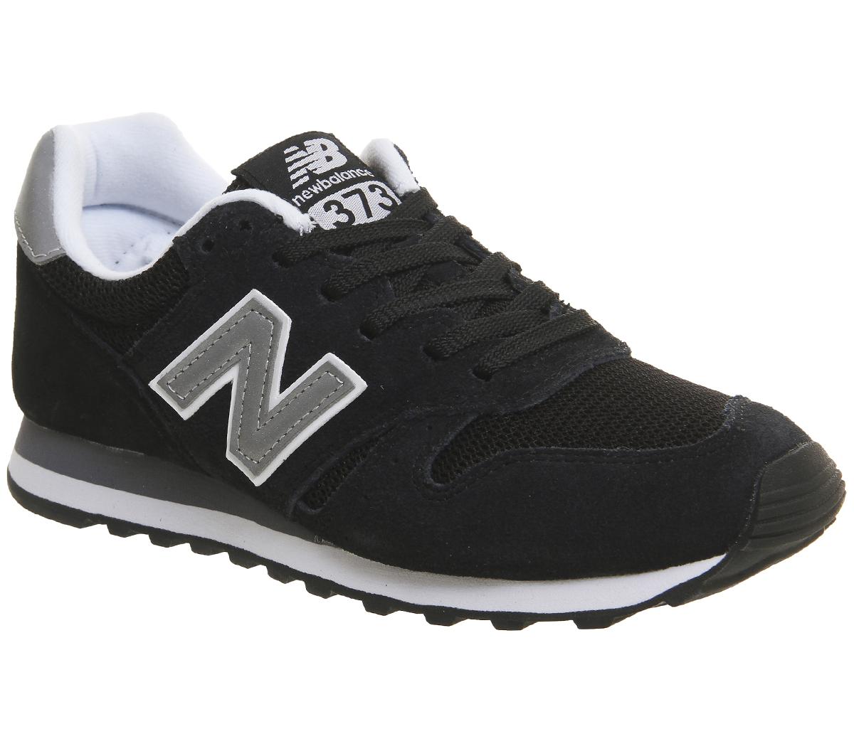 New Balance 373 Trainers Black Silver 