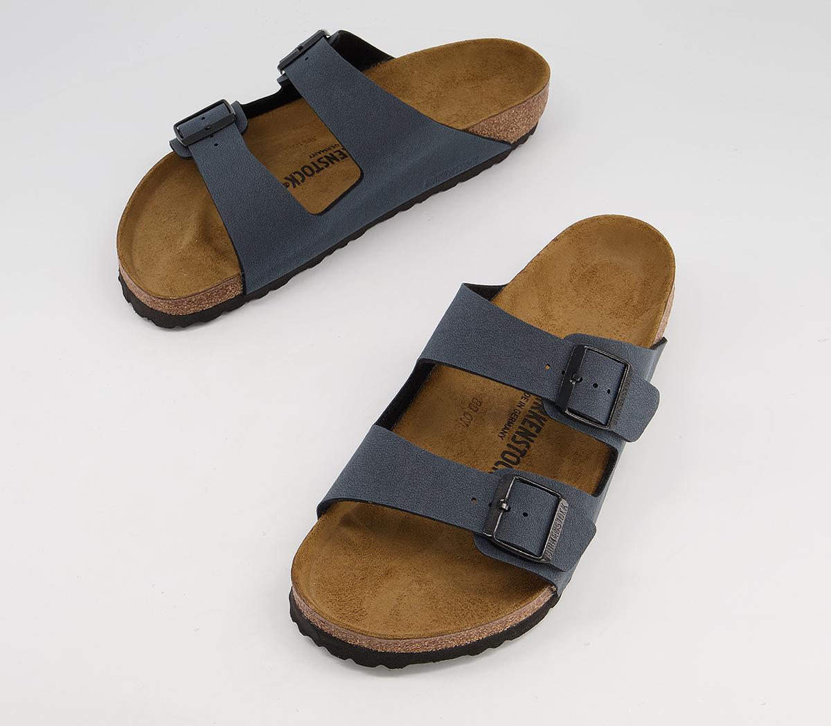 BIRKENSTOCK Arizona Two Strap Sandals M Basalt Birko Flor Nubuck - Menâs Sandals