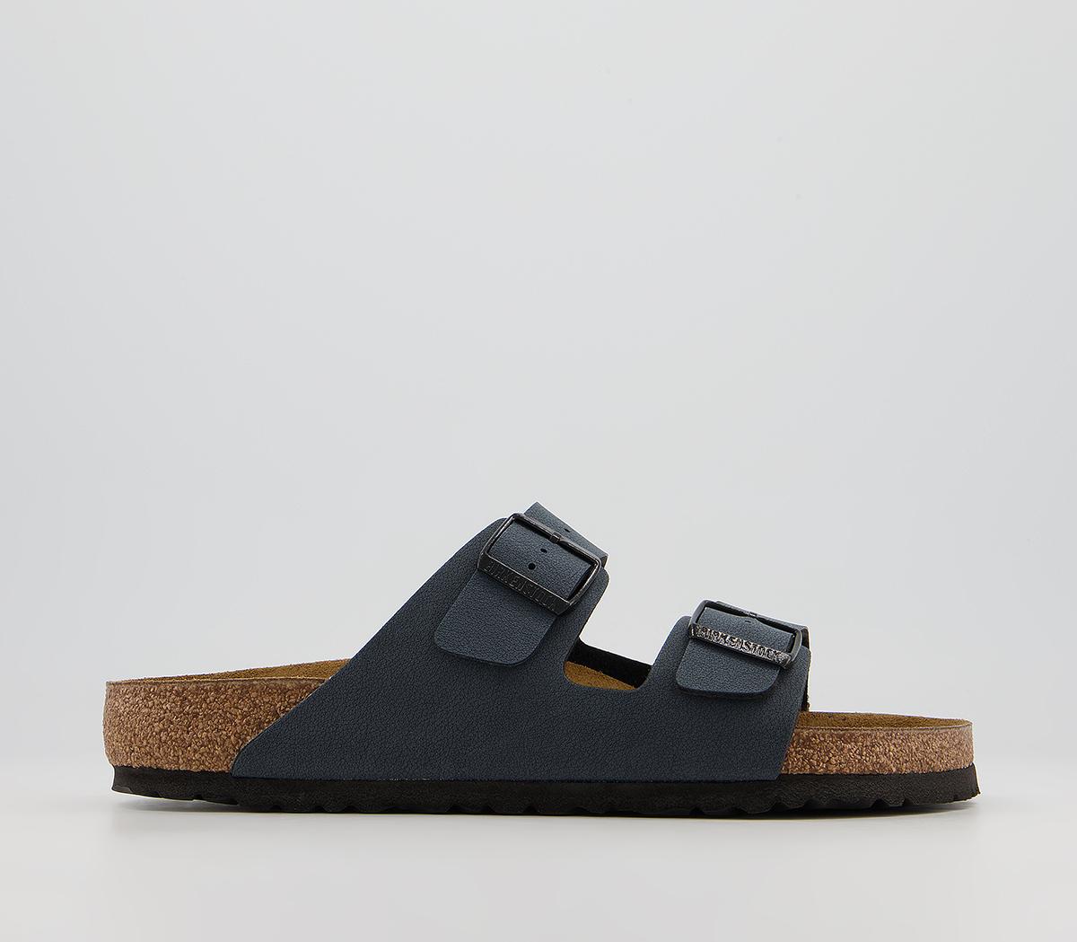 BIRKENSTOCK Arizona Two Strap Sandals M Basalt Birko Flor Nubuck - Menâs Sandals