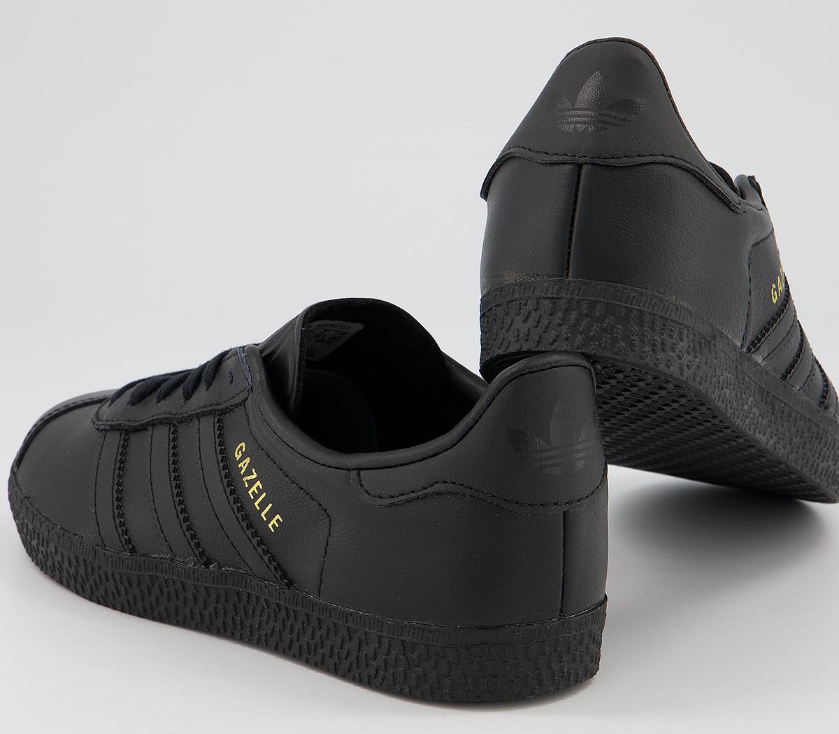 adidas Gazelle 2 Kids Trainers Black Mono Leather - Unisex