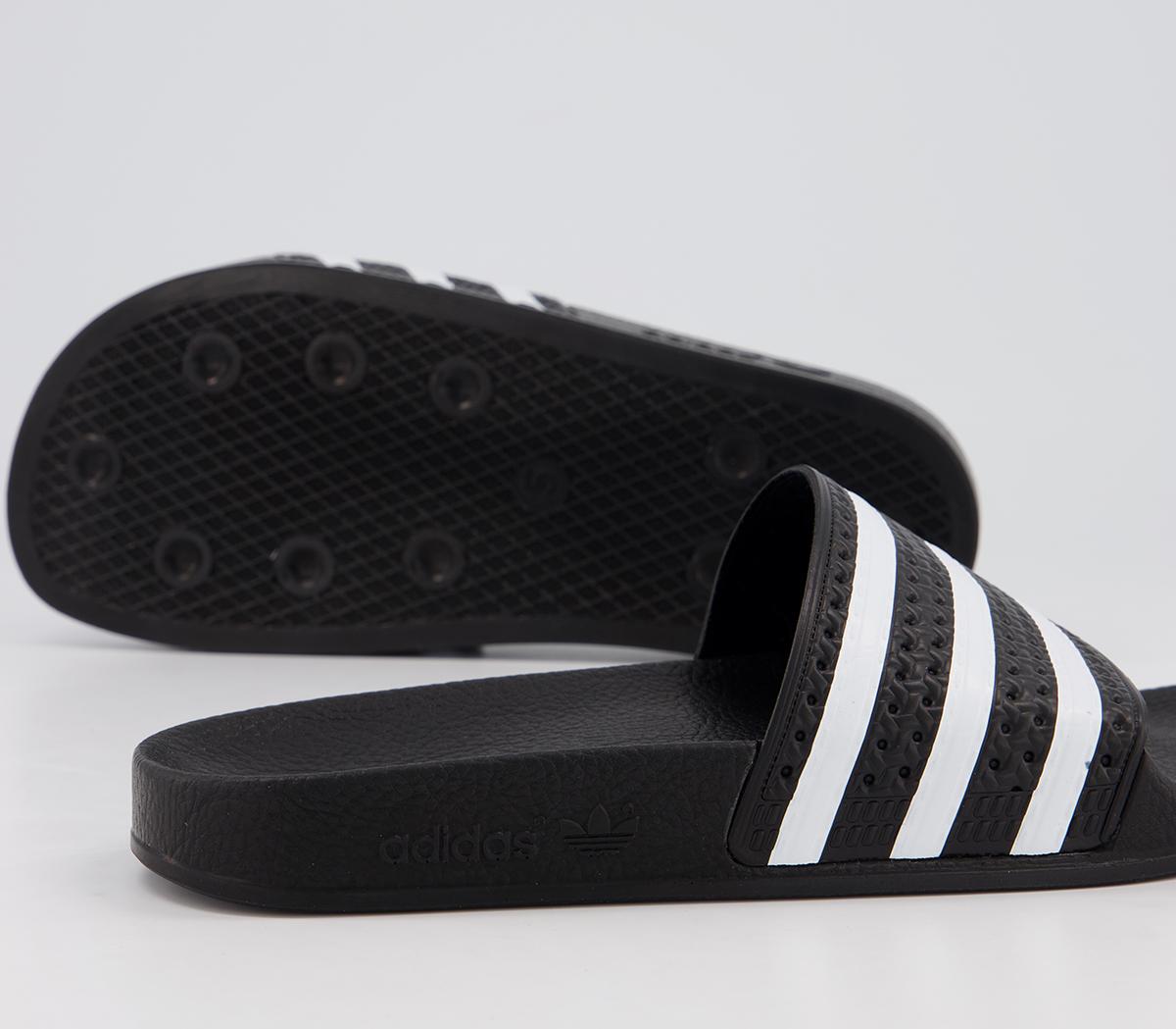 adidas Adilette Sliders Black White - Office Girl